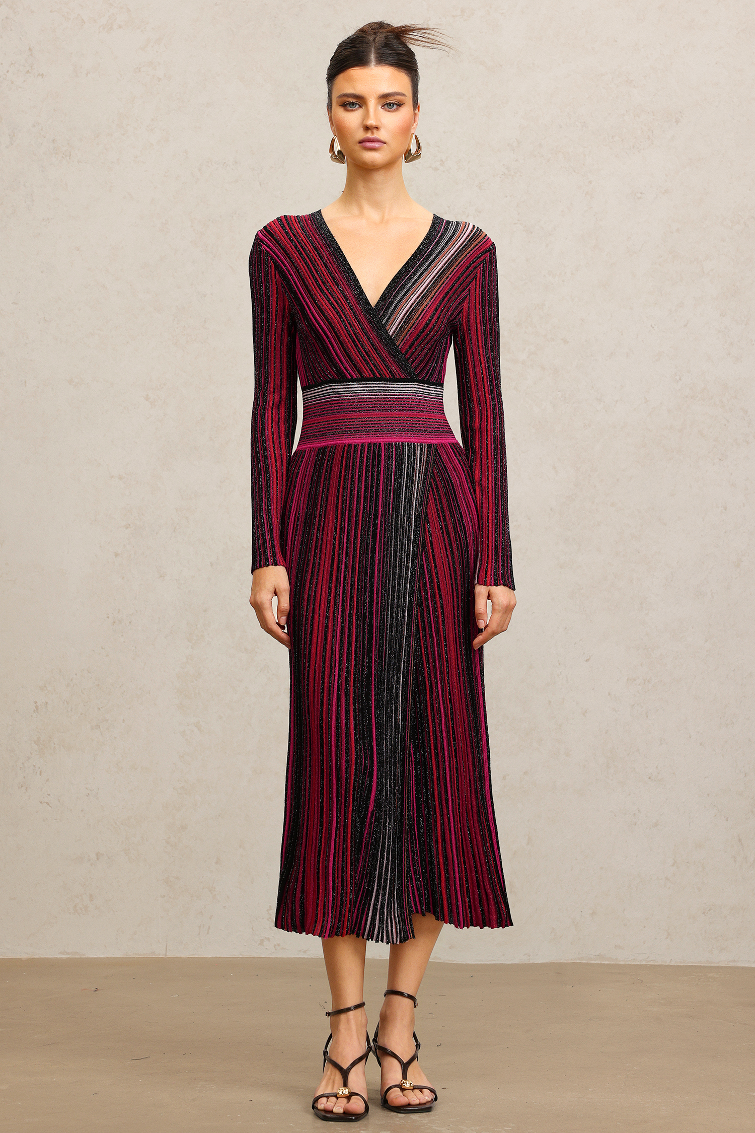 Evvie V-Neck Long Sleeves Maxi Dress