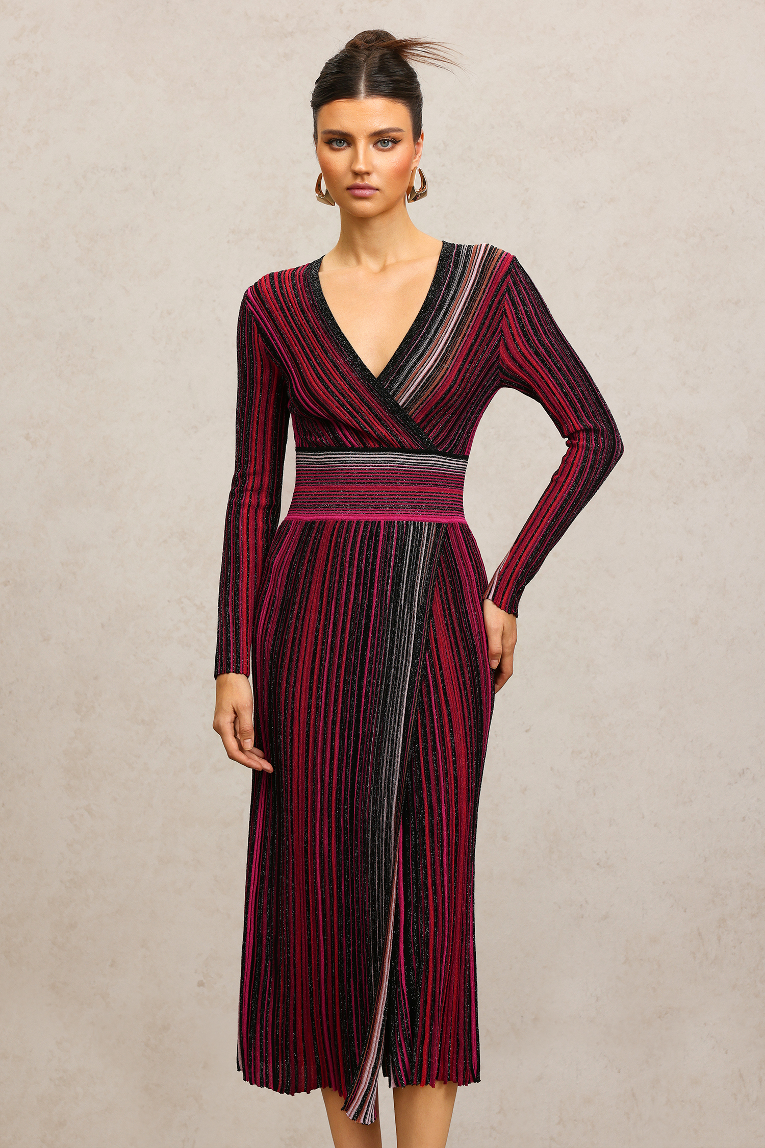 Evvie V-Neck Long Sleeves Maxi Dress