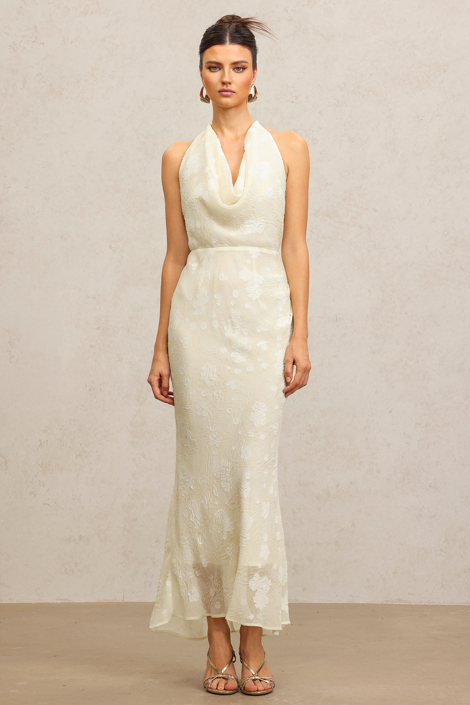 Ella Sleeveless Folds Maxi Dress