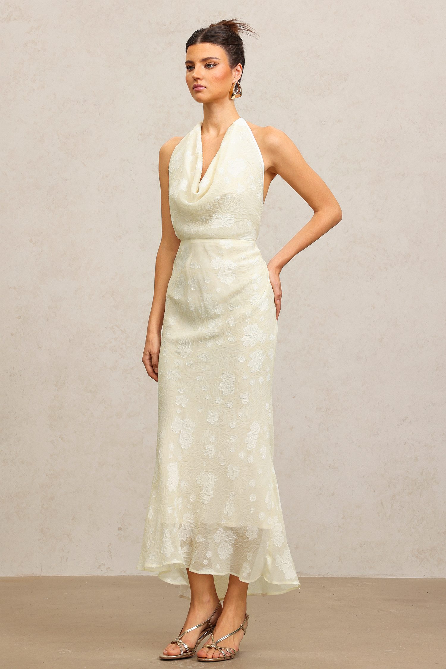 Ella Sleeveless Folds Maxi Dress