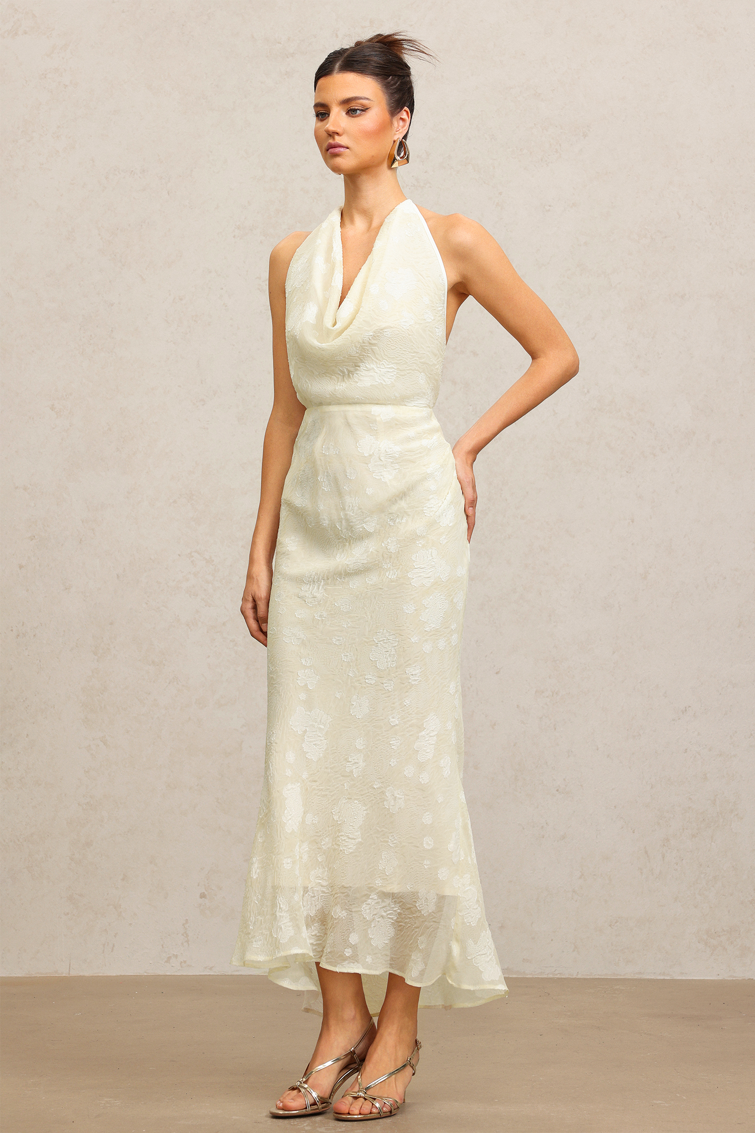 Ella Sleeveless Folds Maxi Dress