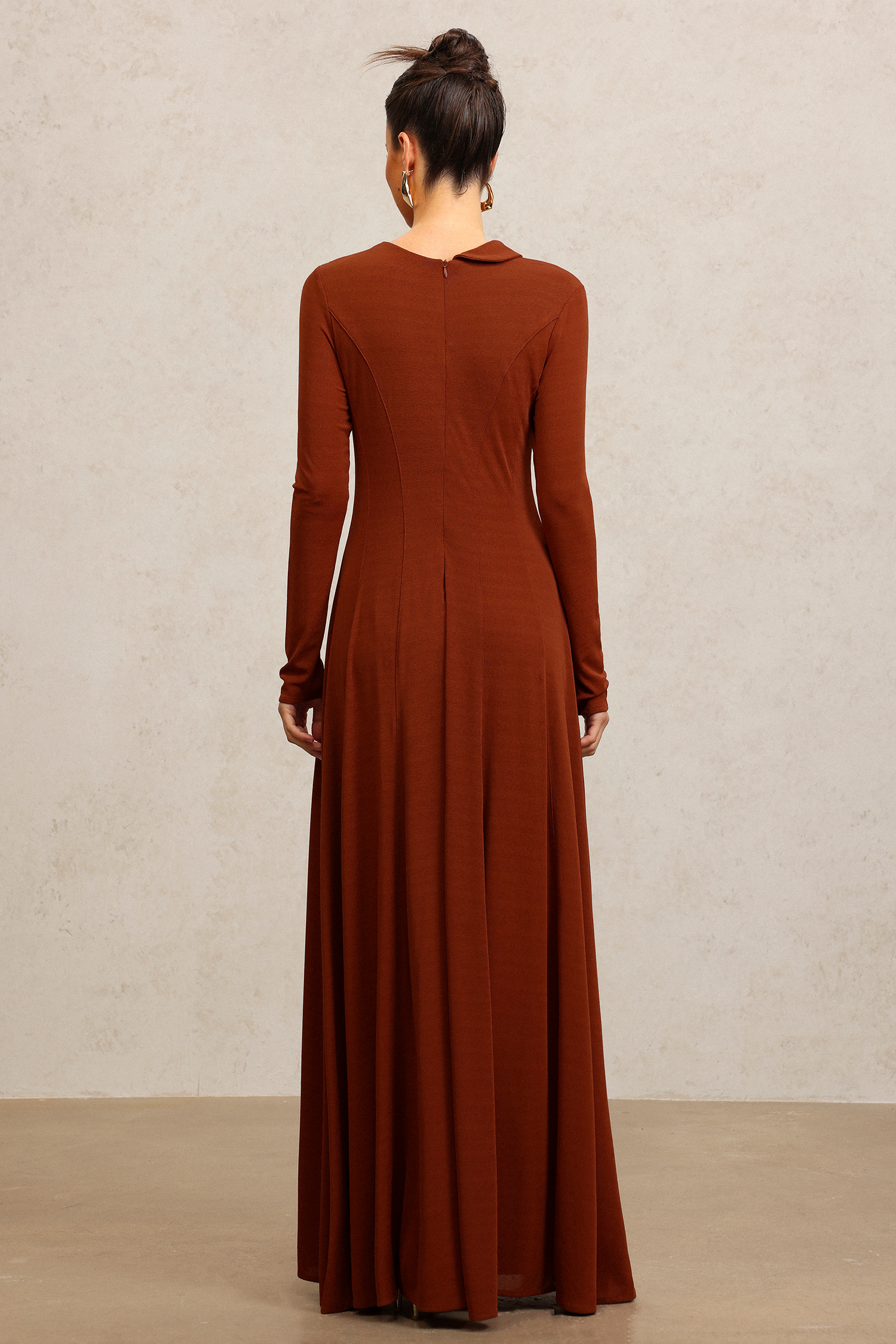 Juny Long Sleeves Flower Maxi Dress