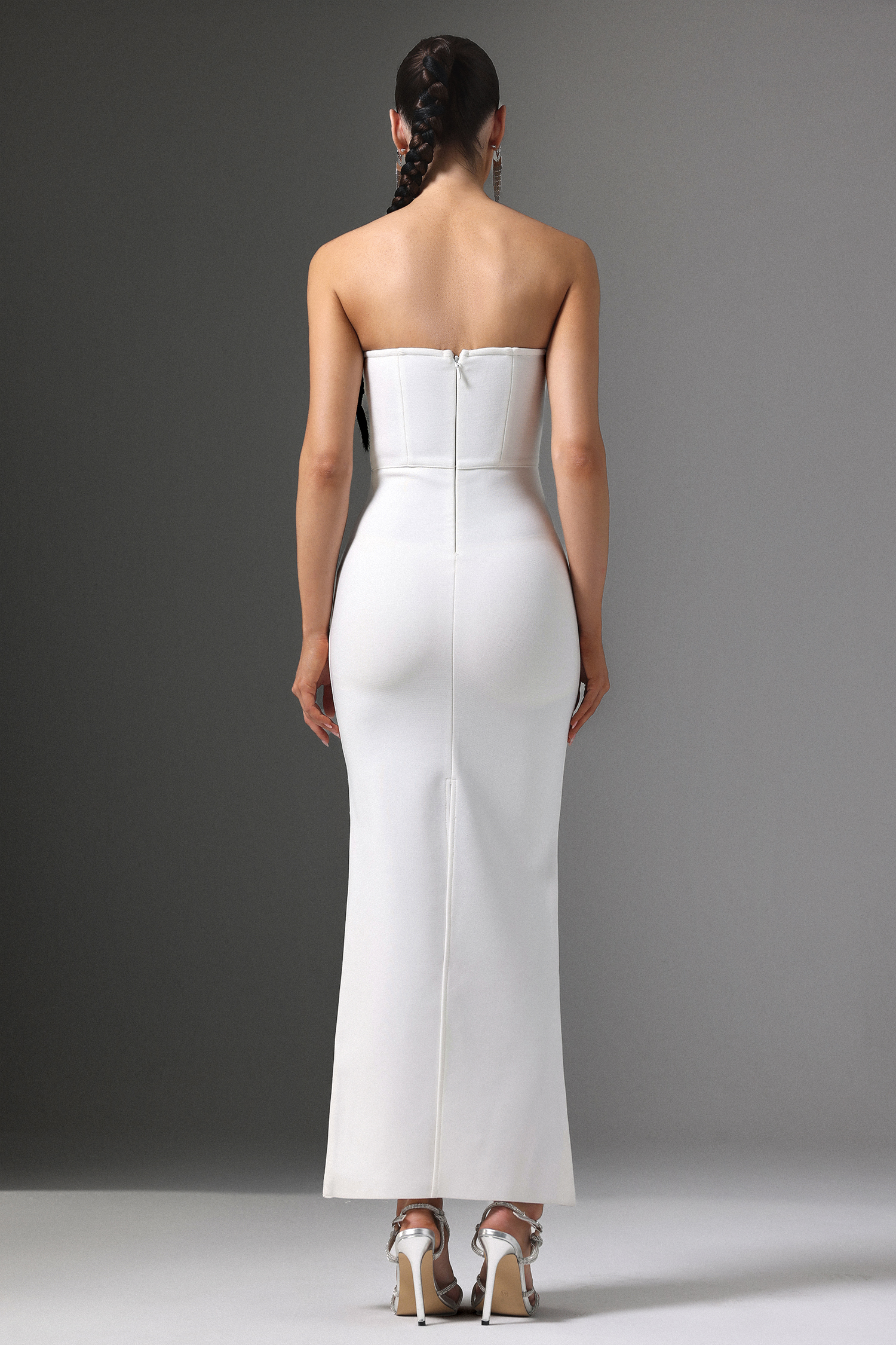 Xacier Strapless Rhinestone Bandage Maxi Dress
