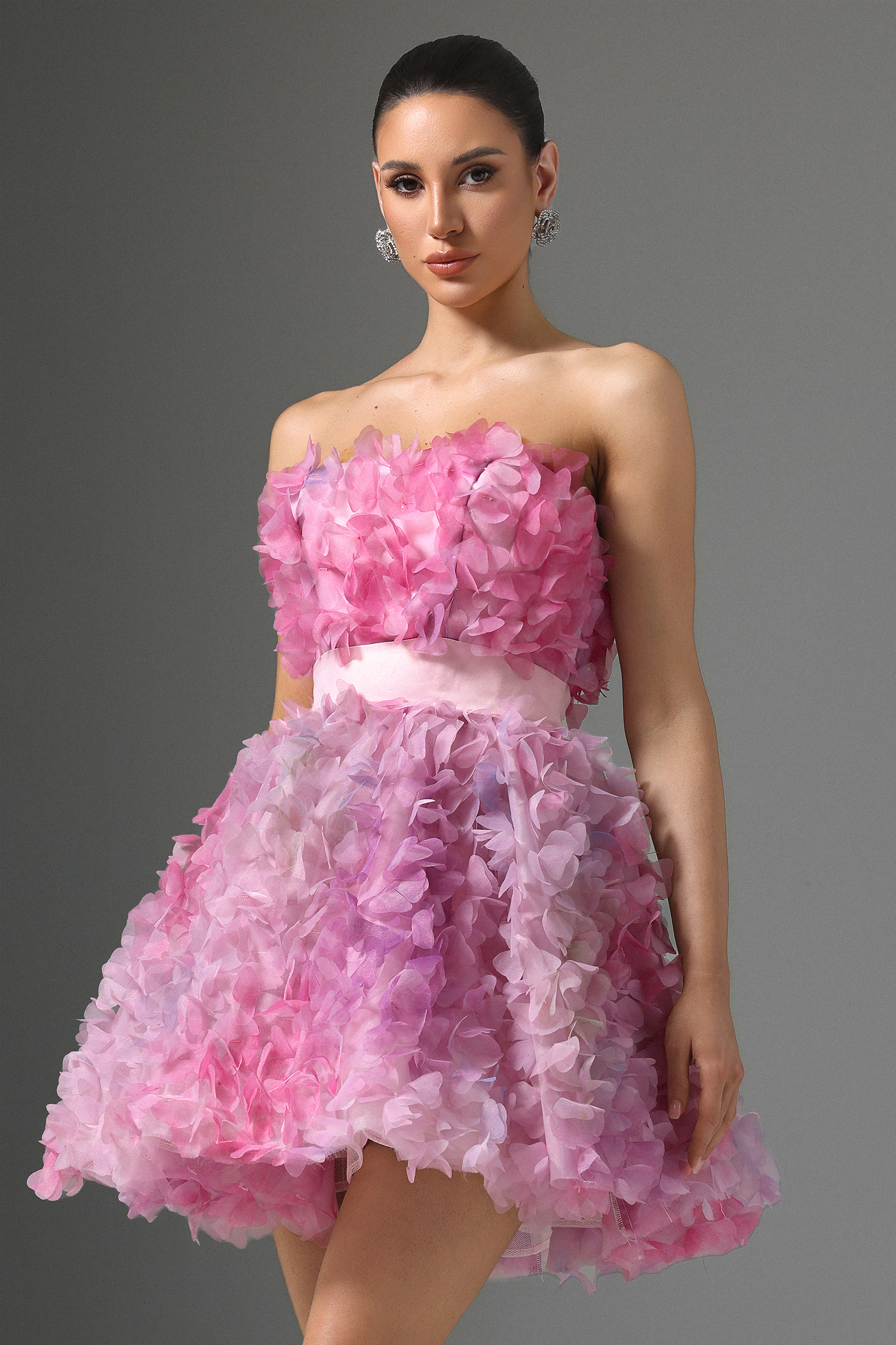 Lisa Strapless Floral Mini Dress