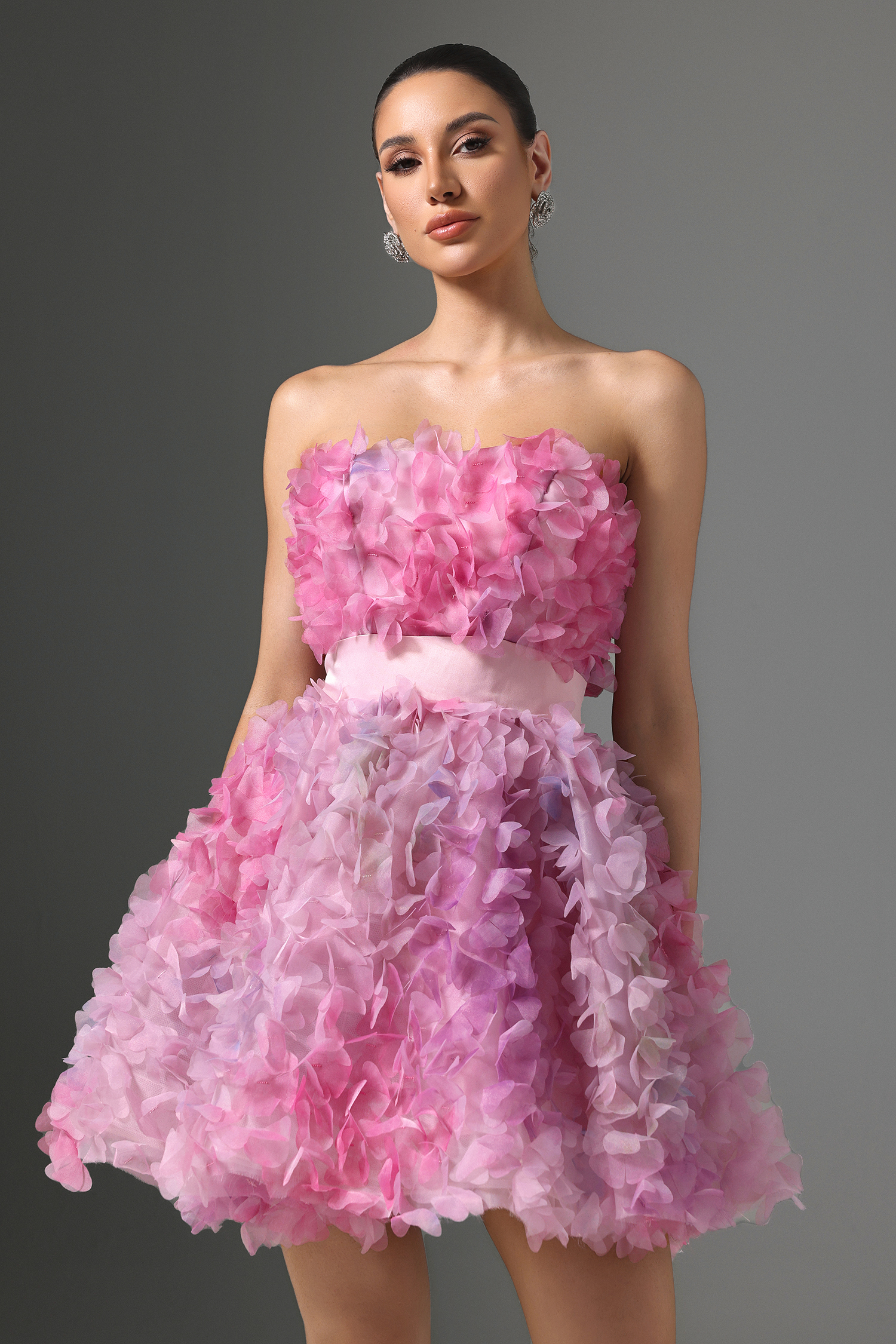 Lisa Strapless Floral Mini Dress