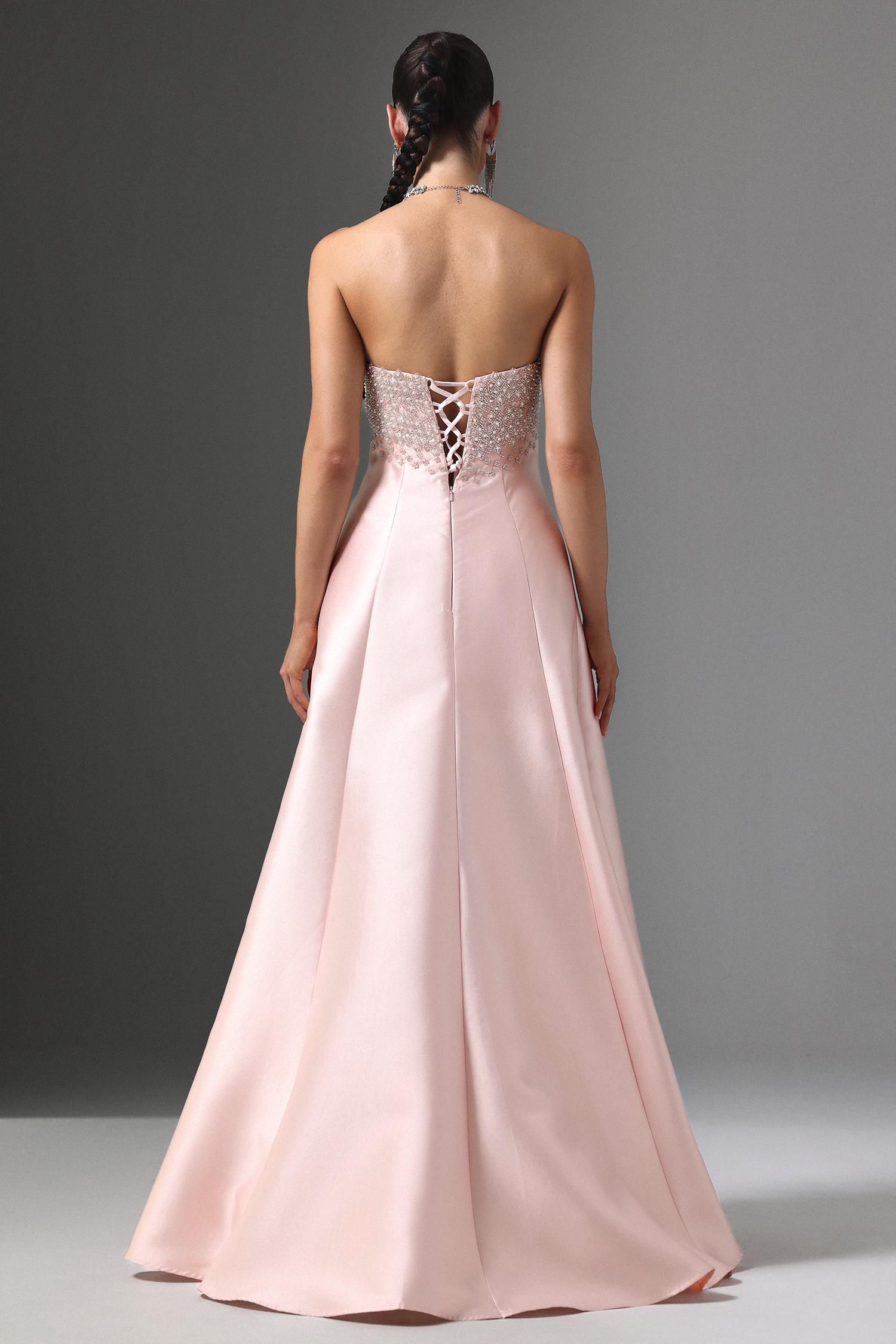 Kavacac Strapless Beaded Maxi Dress