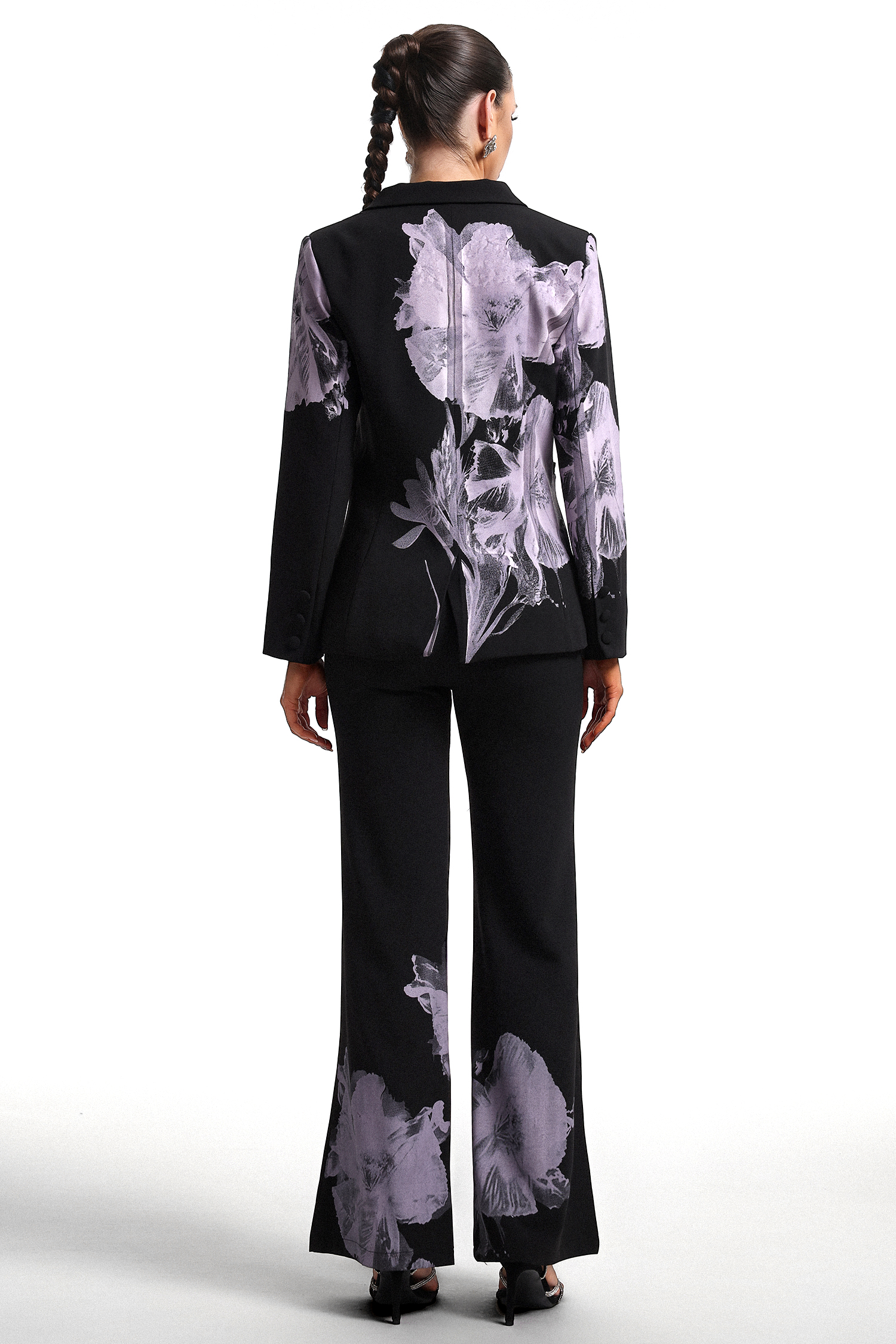 Garina Asymetric Floral Print Suit