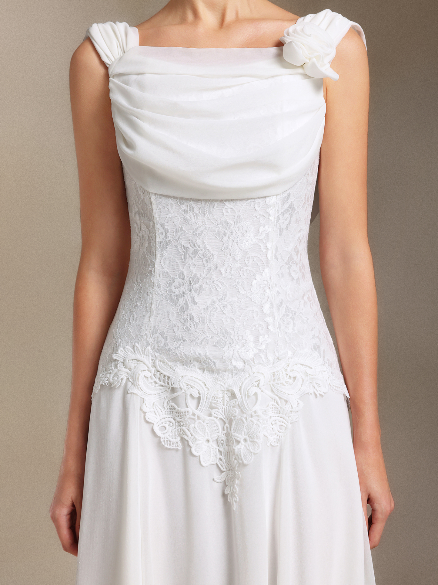 Viki Chiffon Lace Fold maxi dress