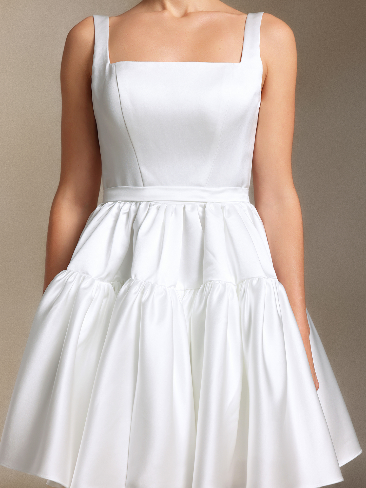 Marlene Fang Ling Simple Pleated Mini wedding dress