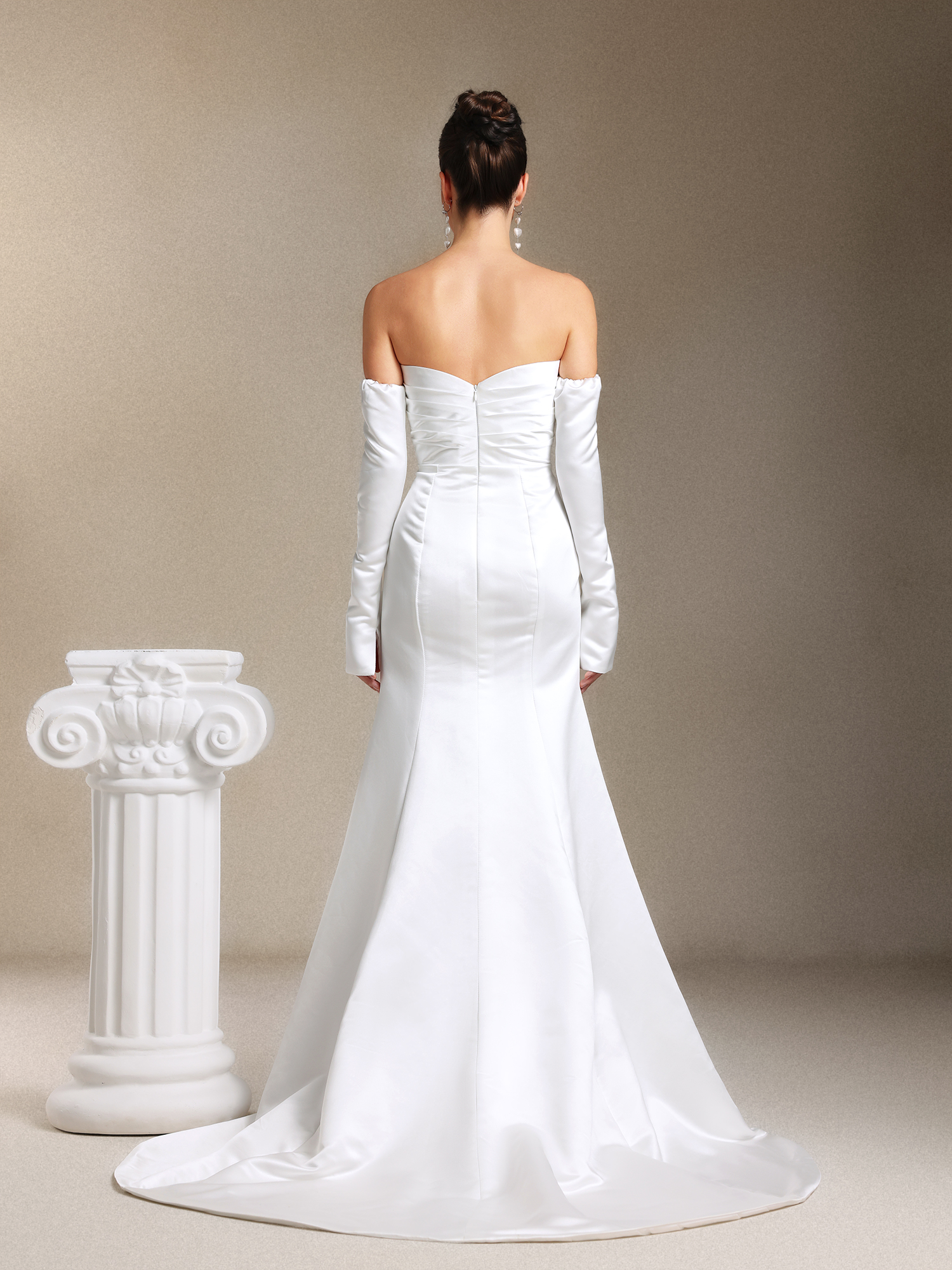 Fallon Chest smearing Slit Trailing Maxi wedding dress