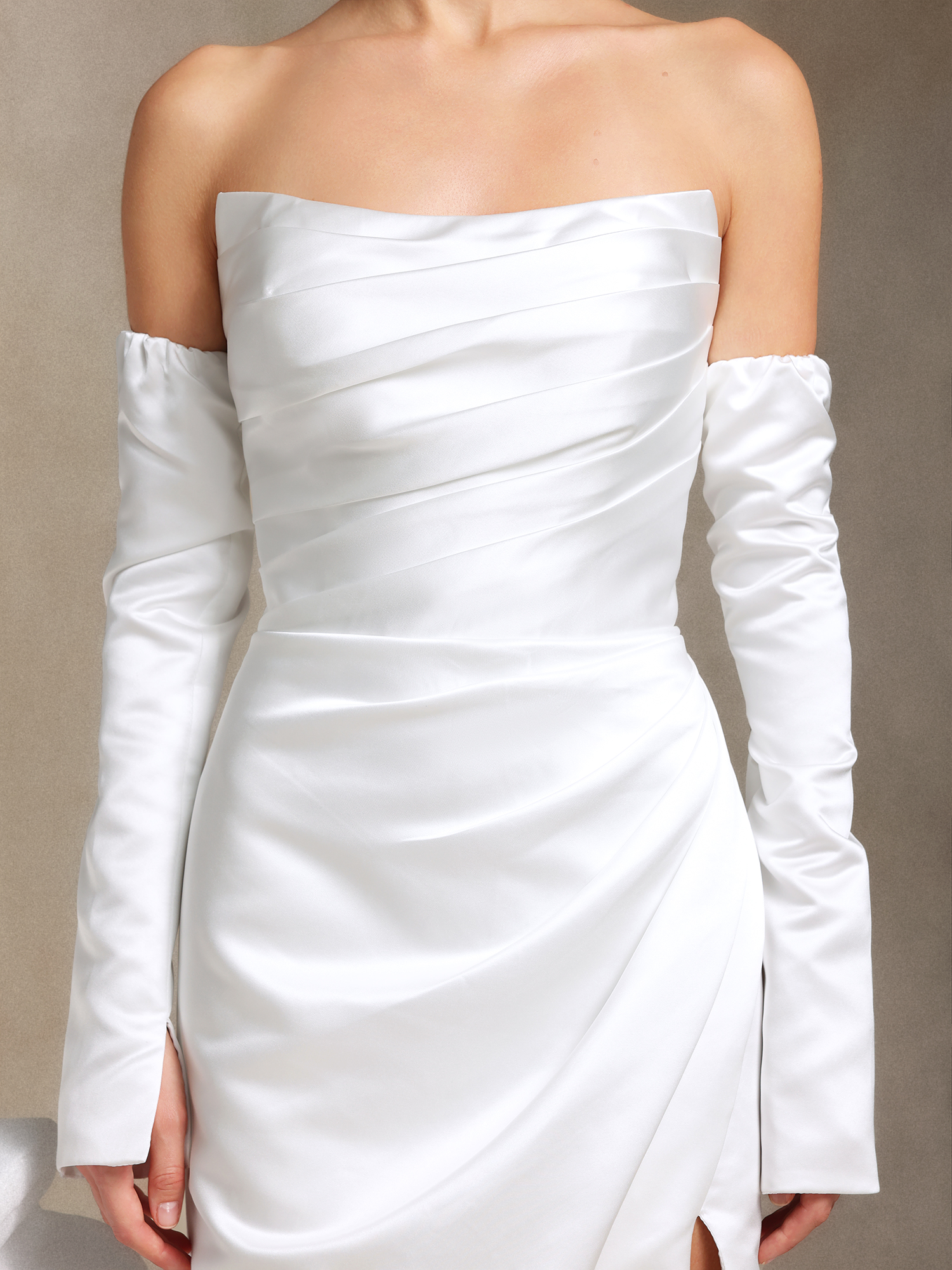 Fallon Chest smearing Slit Trailing Maxi wedding dress