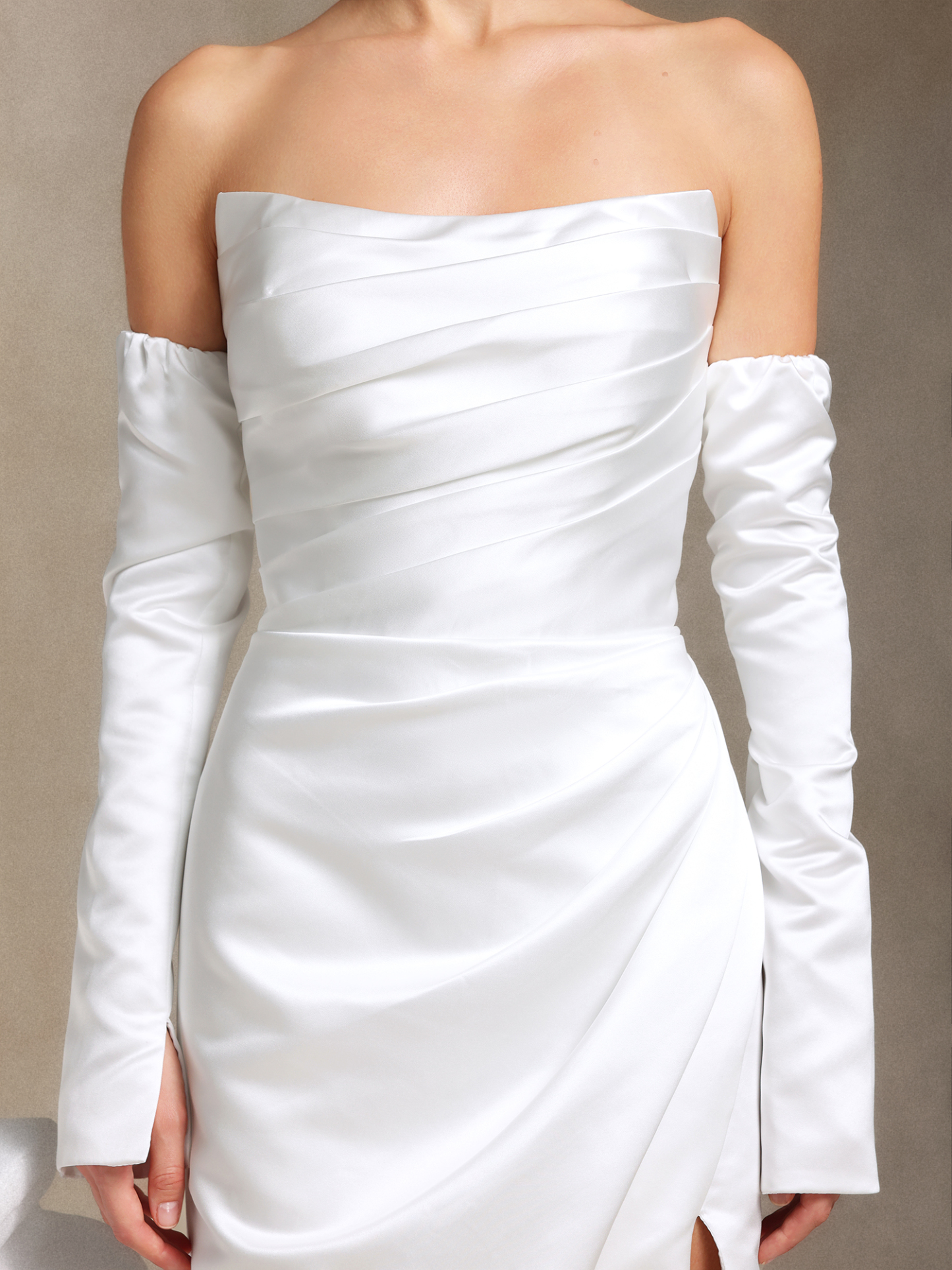 Fallon Chest smearing Slit Trailing Maxi wedding dress