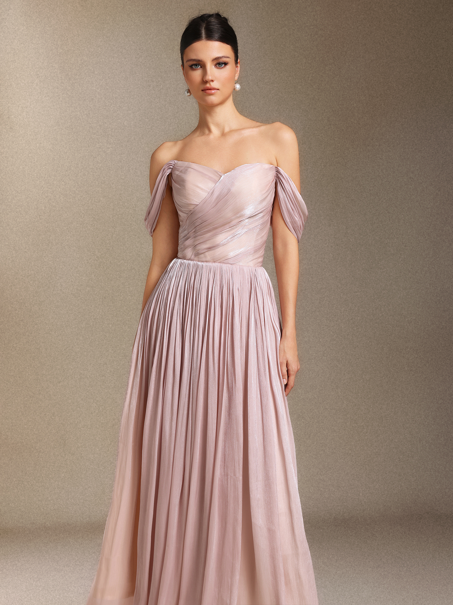 Uano Fold One-shoulder  Midi length evening dress