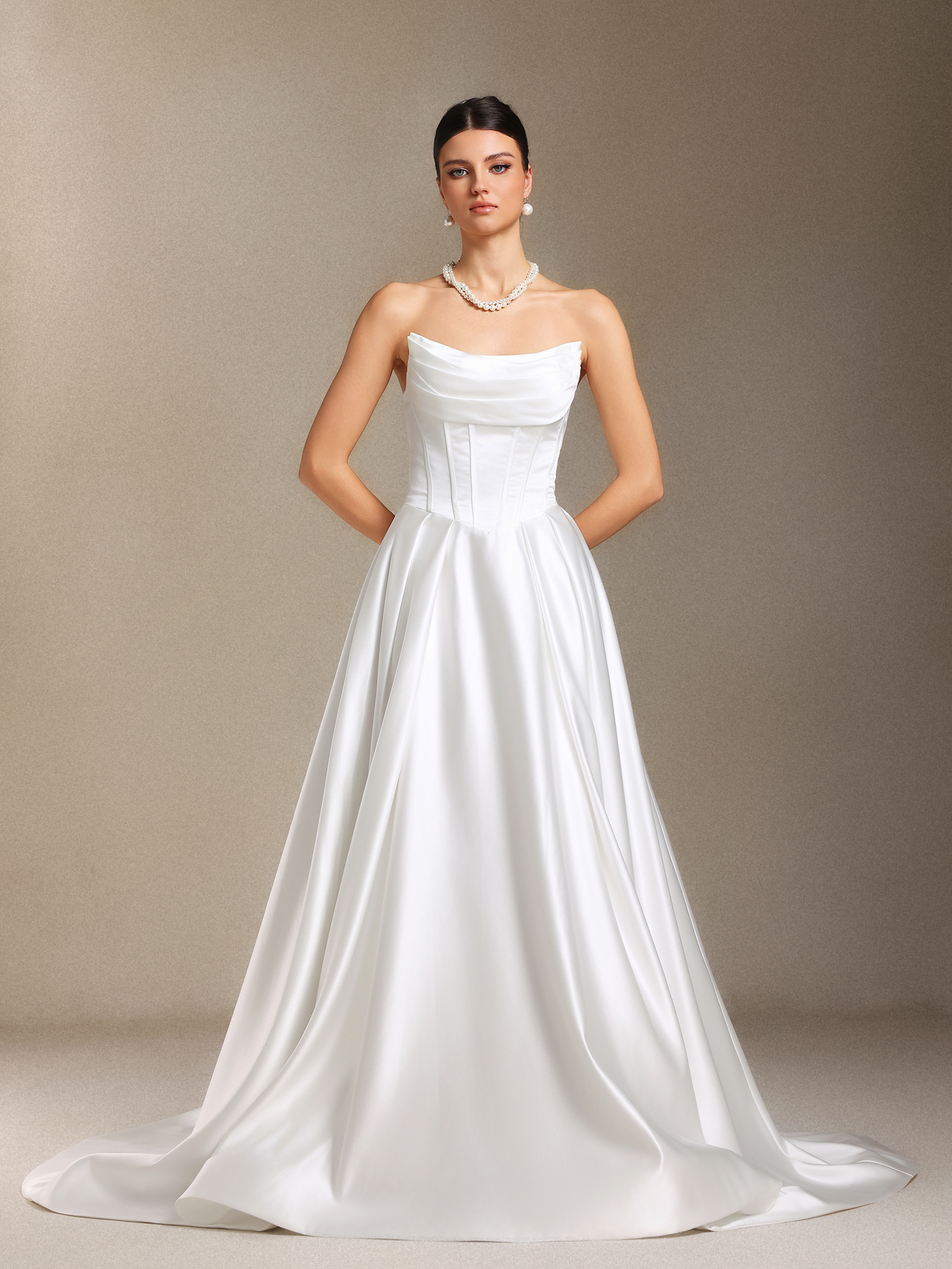 Waza Chest smearing Fish bone Trailing maxi wedding dress