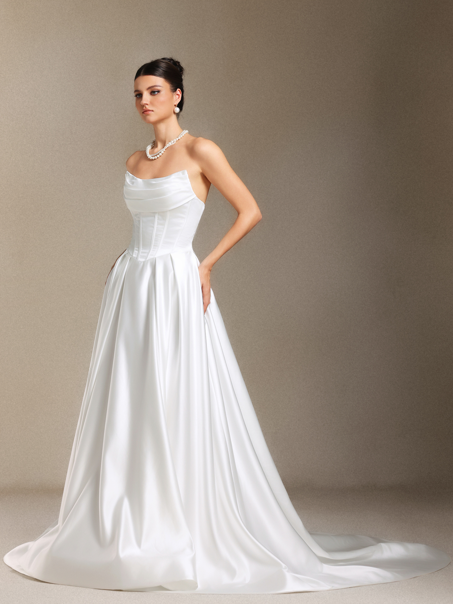 Waza Chest smearing Fish bone Trailing maxi wedding dress