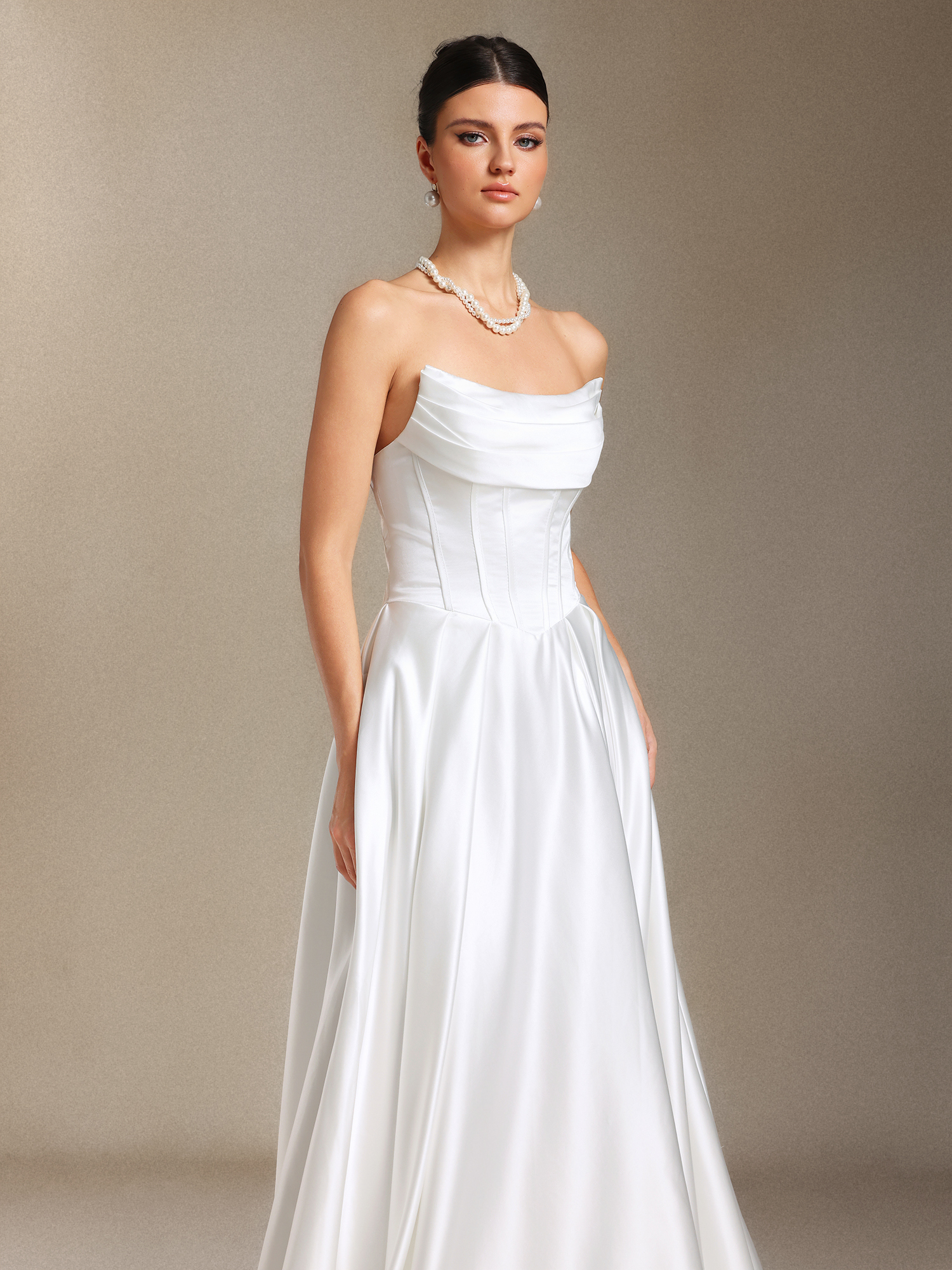 Waza Chest smearing Fish bone Trailing maxi wedding dress