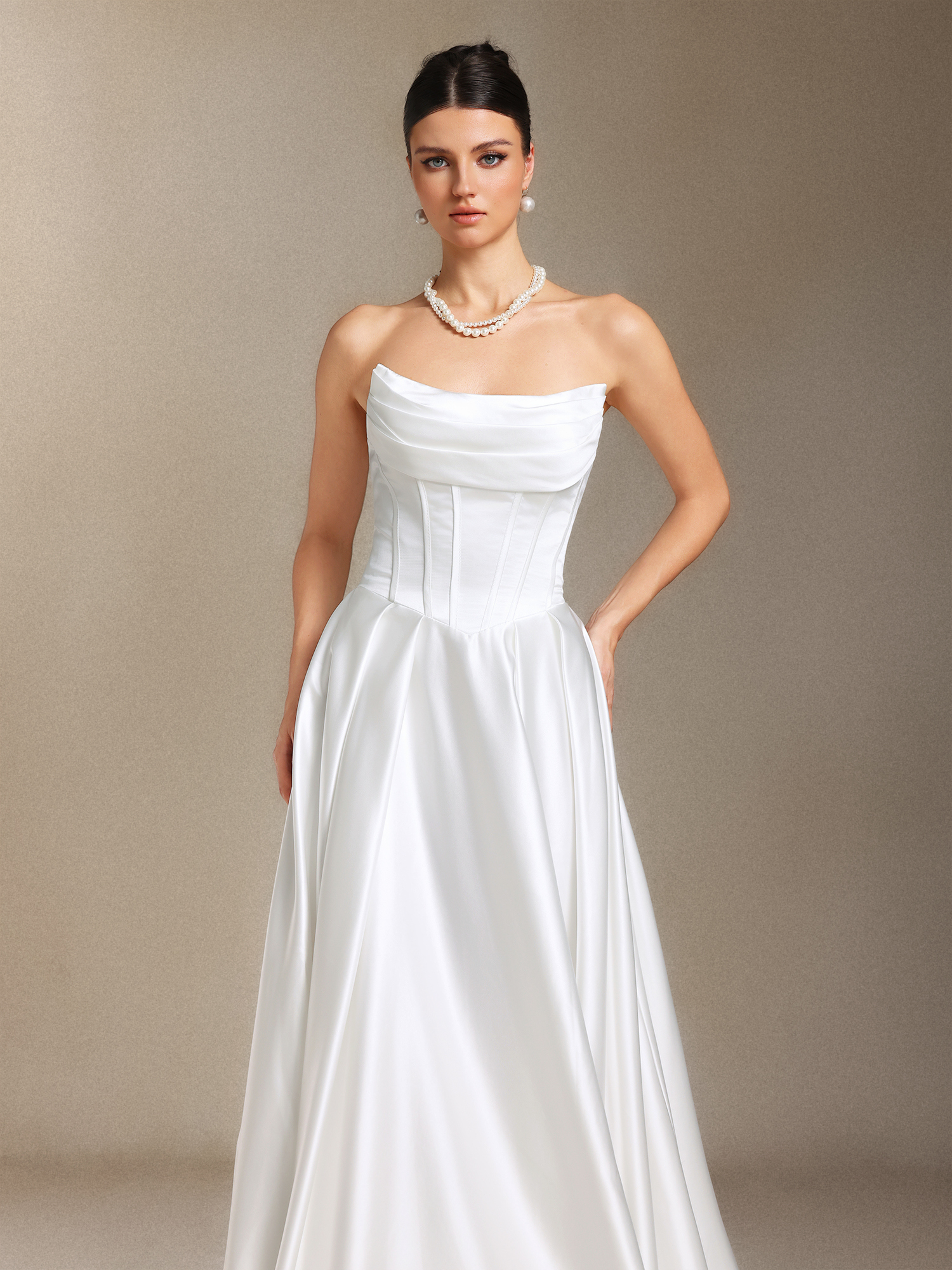 Waza Chest smearing Fish bone Trailing maxi wedding dress