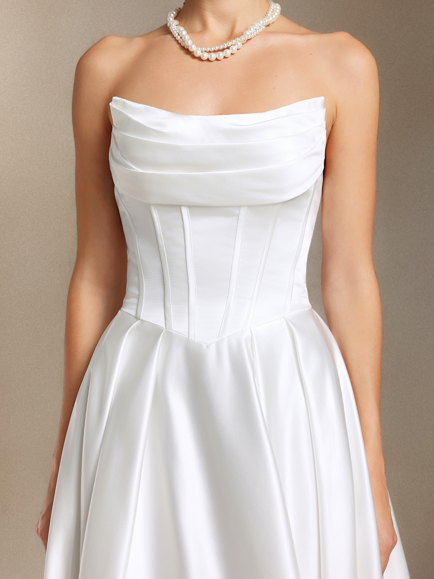 lady　0724 Waza Chest smearing Fish bone Trailing maxi wedding dress