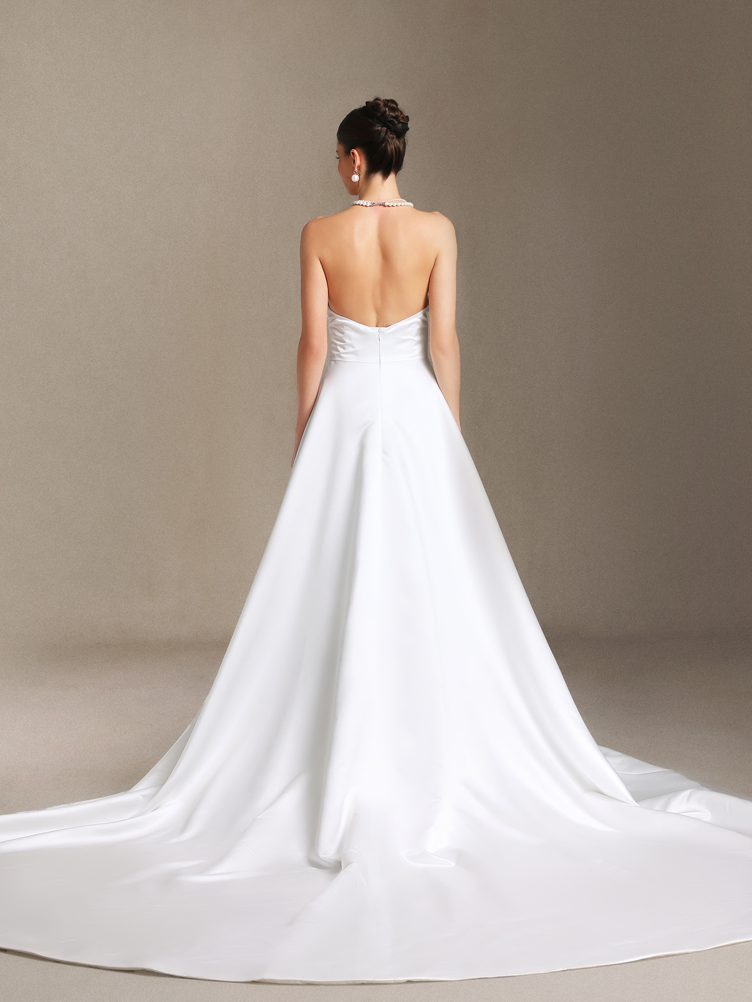 Roie Chest smearing Slit tail Maxi wedding dress
