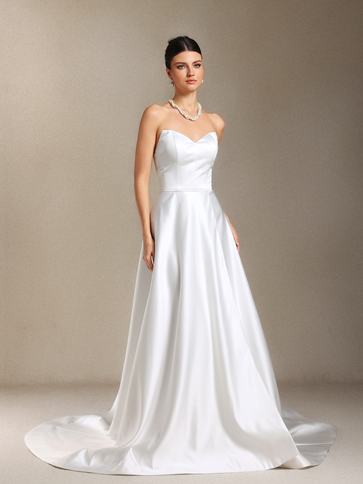 Roie Chest smearing Slit tail Maxi wedding dress