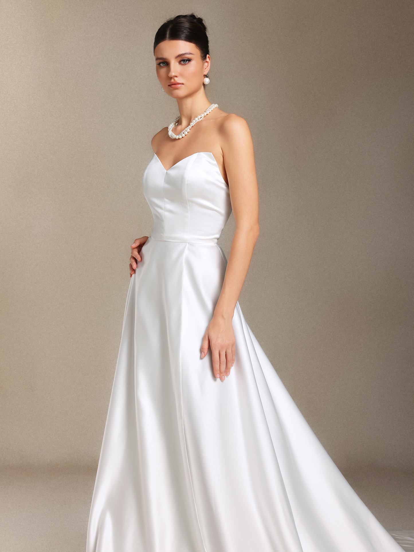 Roie Chest smearing Slit tail Maxi wedding dress
