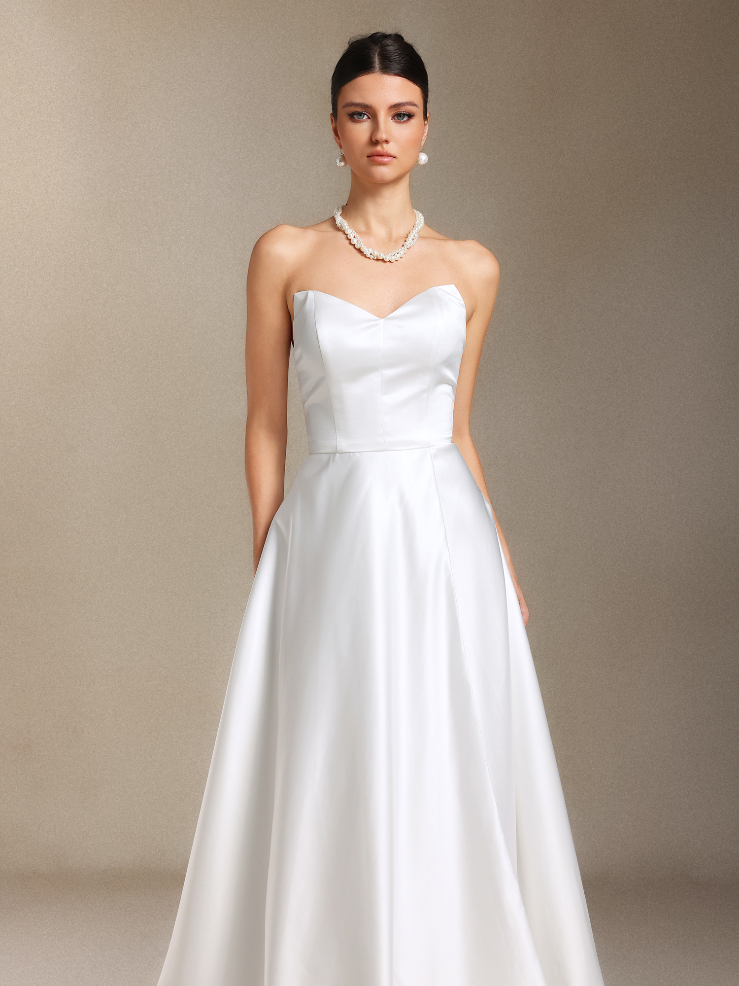 Roie Chest smearing Slit tail Maxi wedding dress