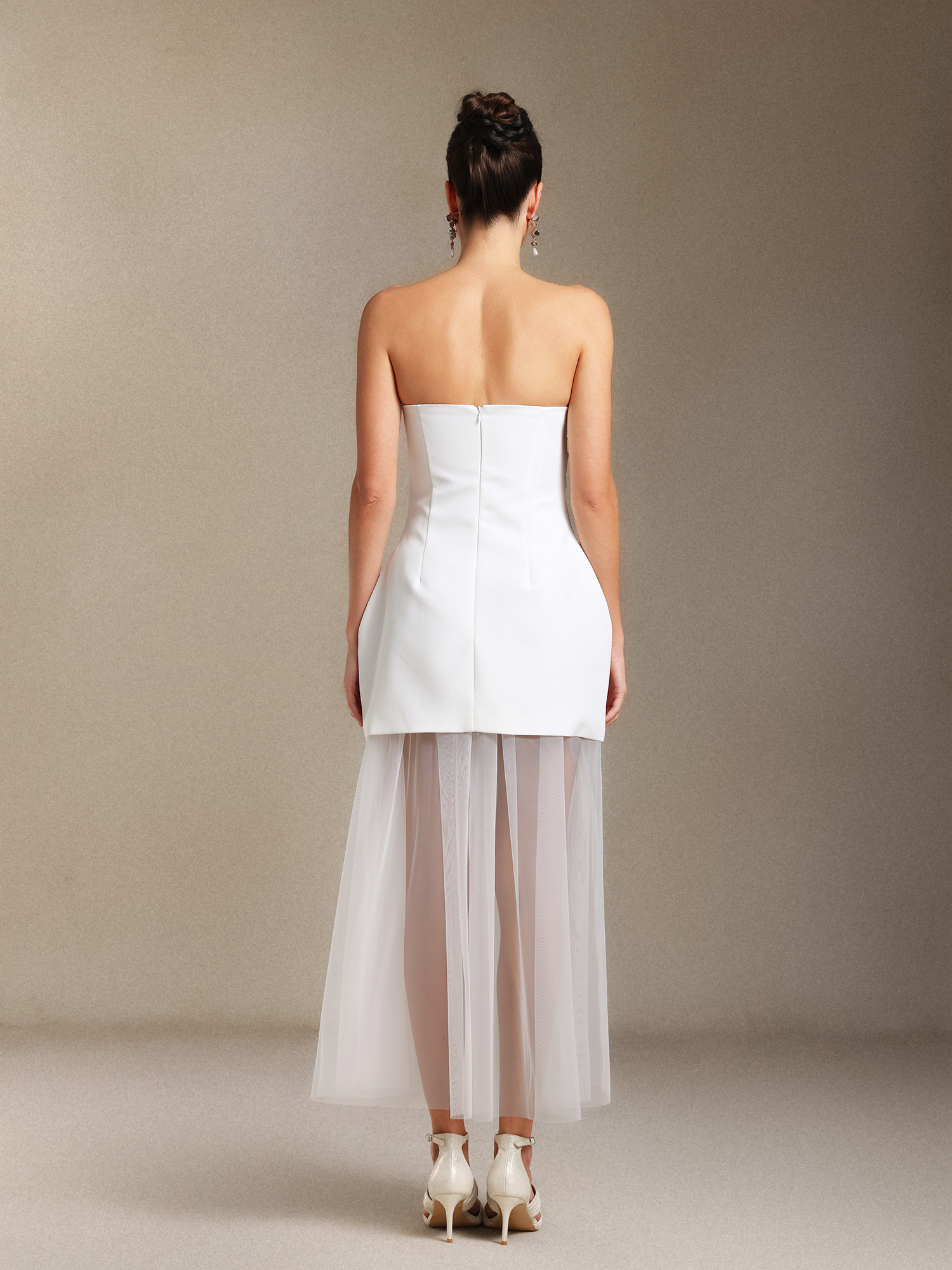 Ginny Chest smearing Mesh yarn Three-dimensional flower maxi dress