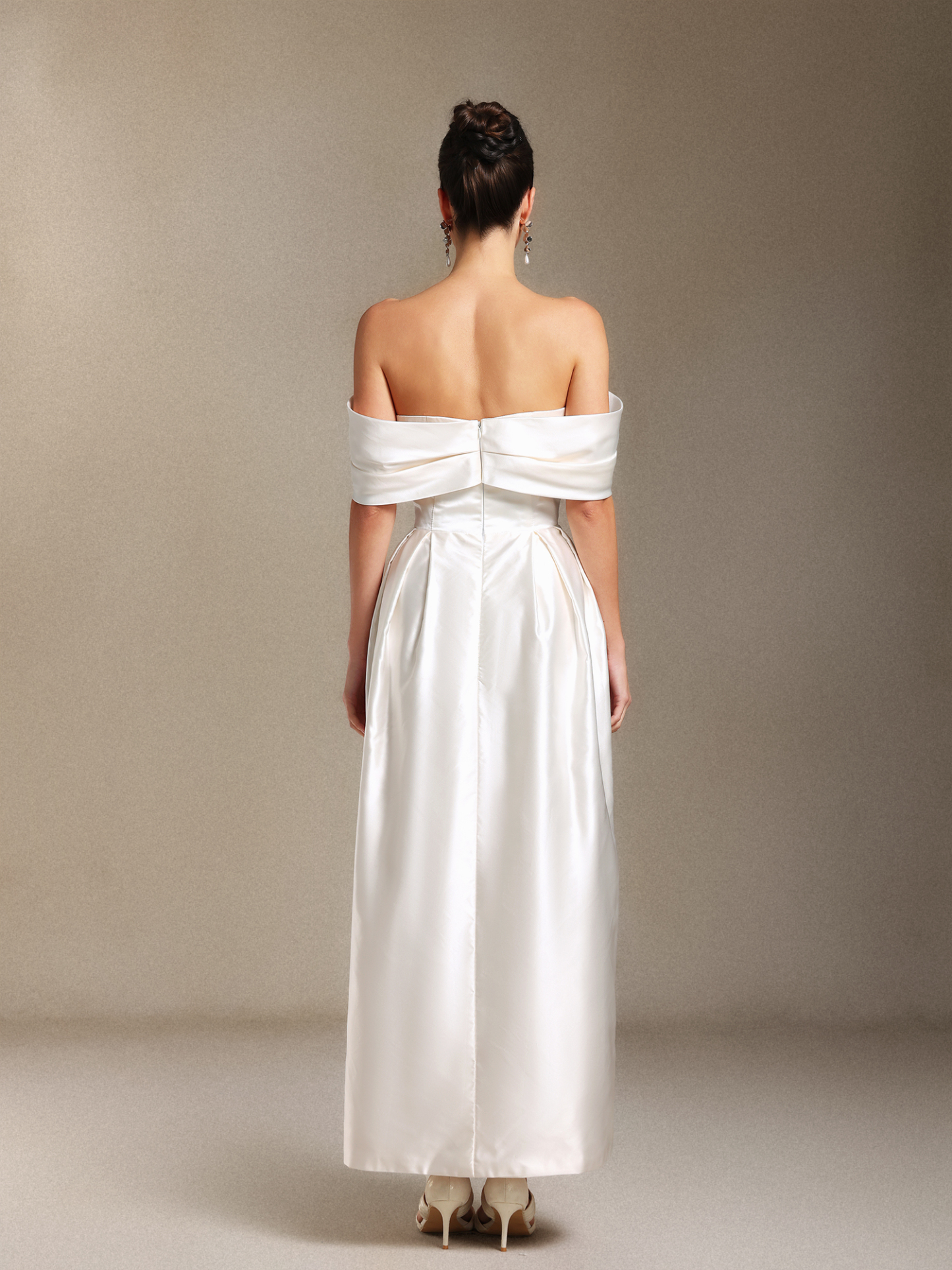 Oly Bare shoulders Flower Straight cylinder maxi formal dress