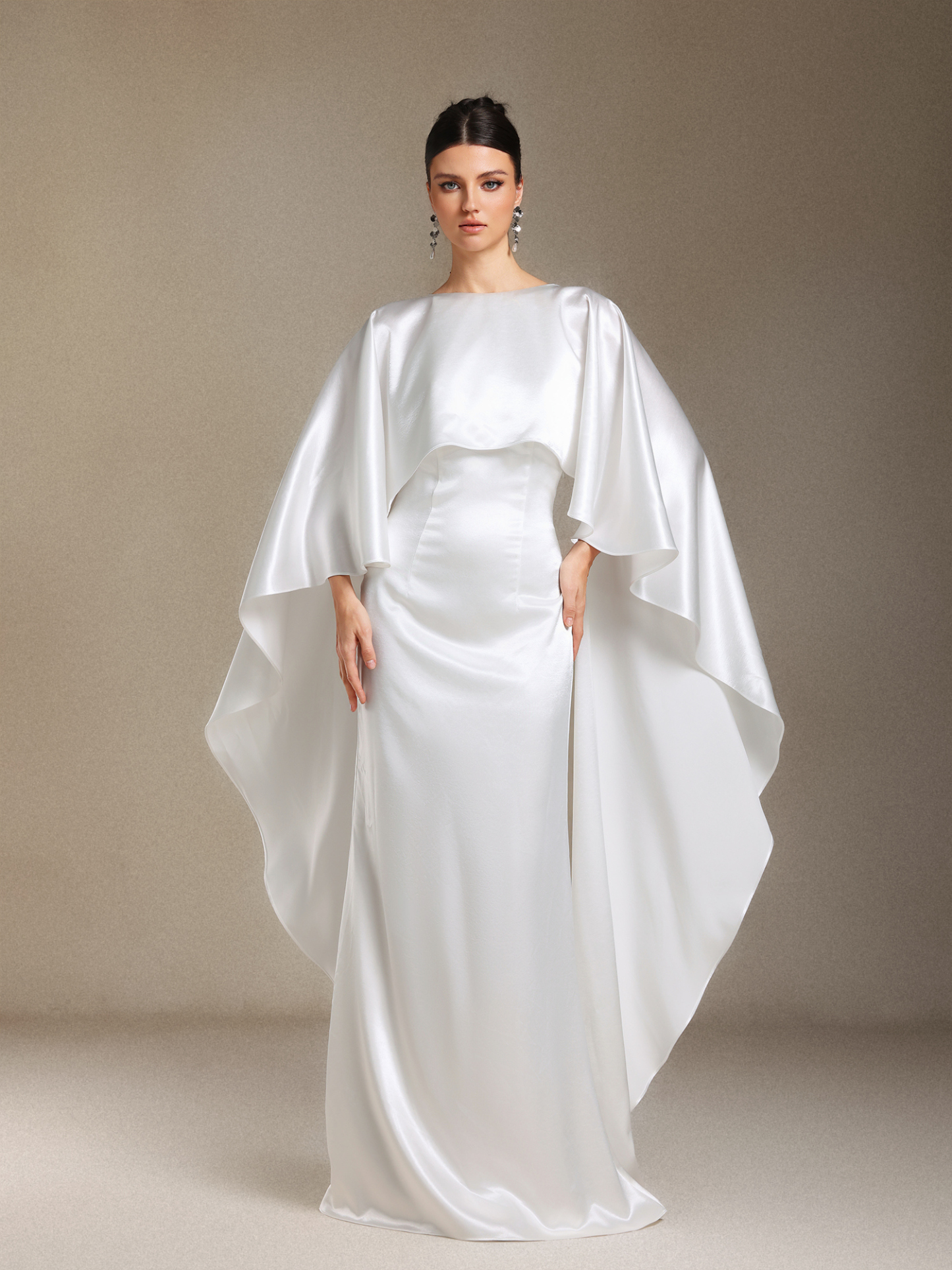 Winmy Shawl Backless Slimming fish tail maxi dress