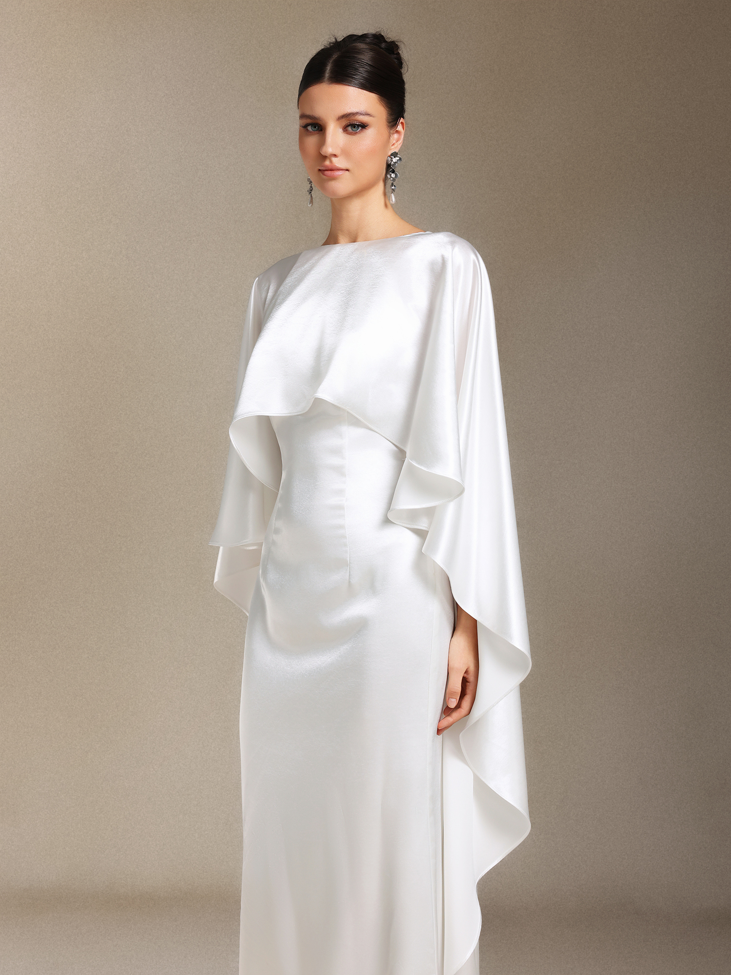 Winmy Shawl Backless Slimming fish tail maxi dress