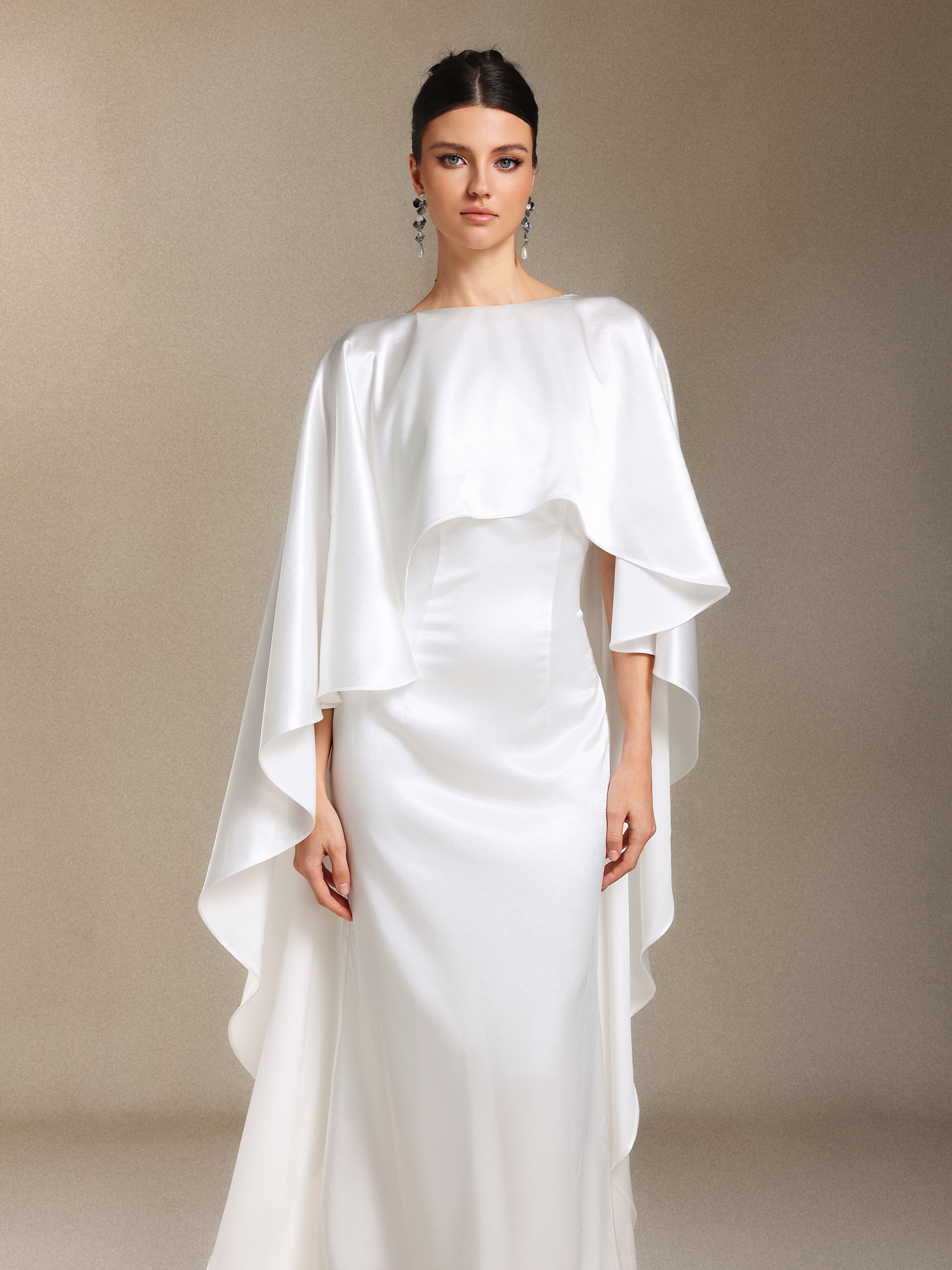 Winmy Shawl Backless Slimming fish tail maxi dress