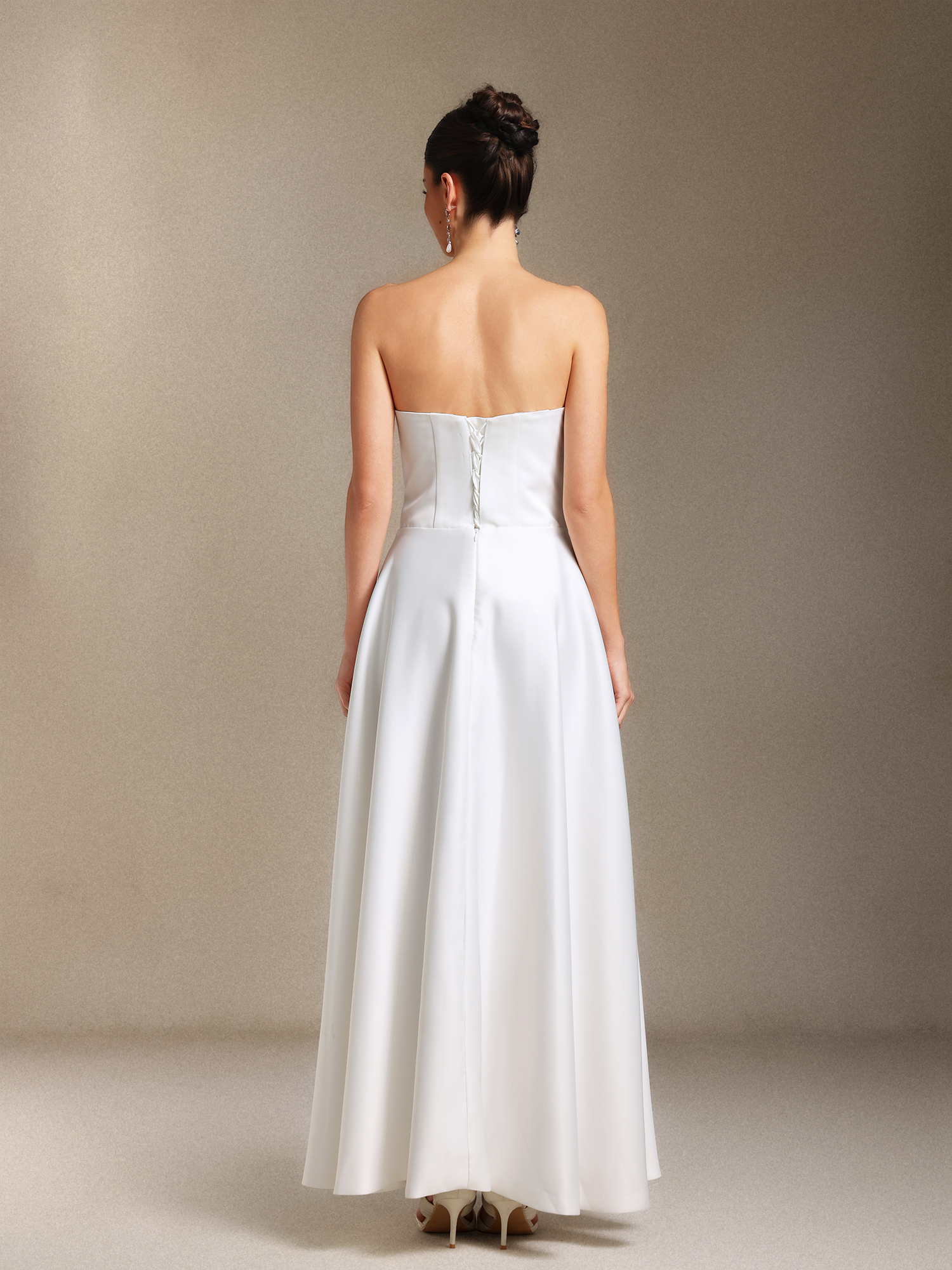 Kyler Flower Chest smearing Bow Midi length evening dress