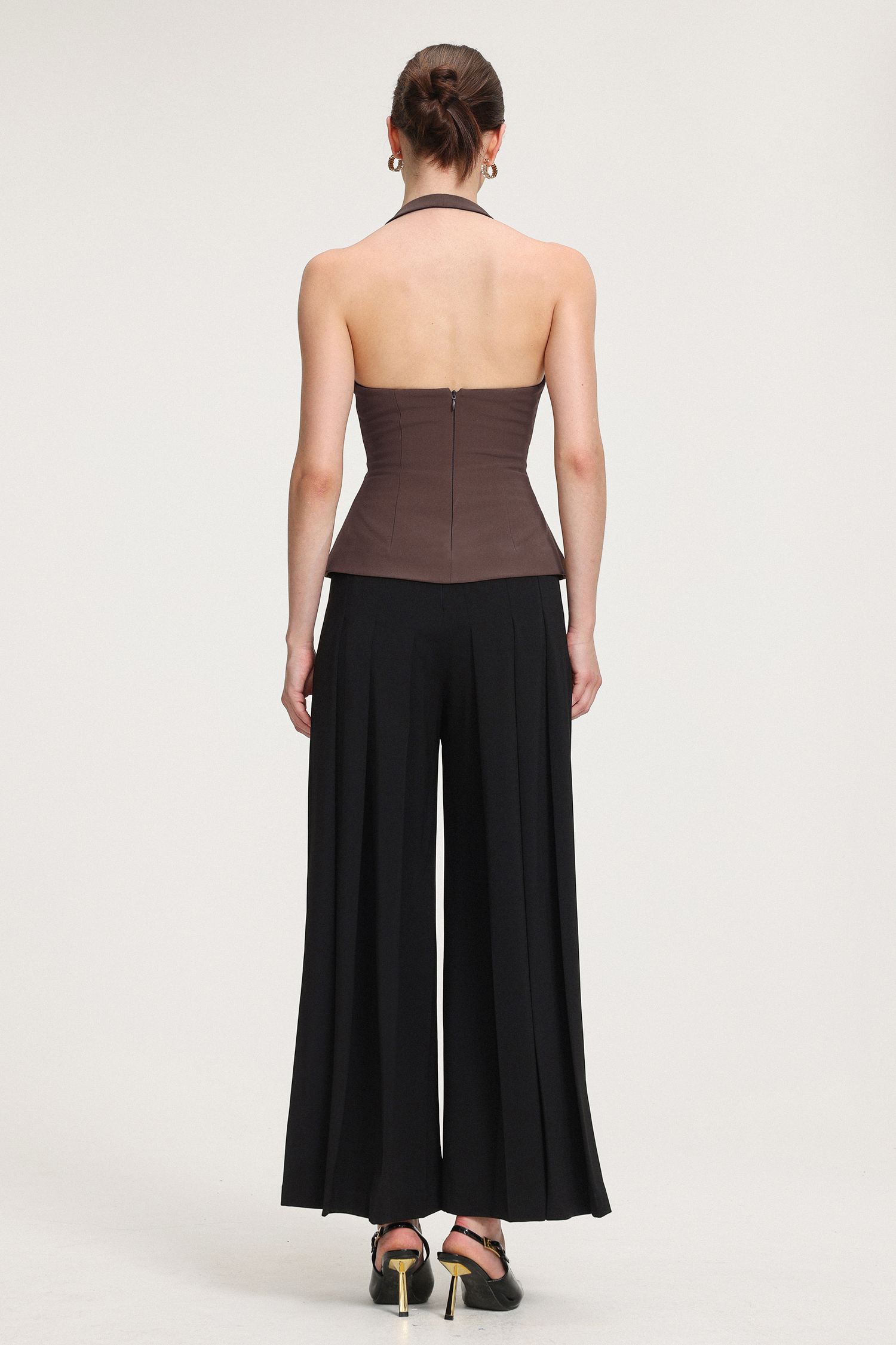 Pleated V-Neck Top