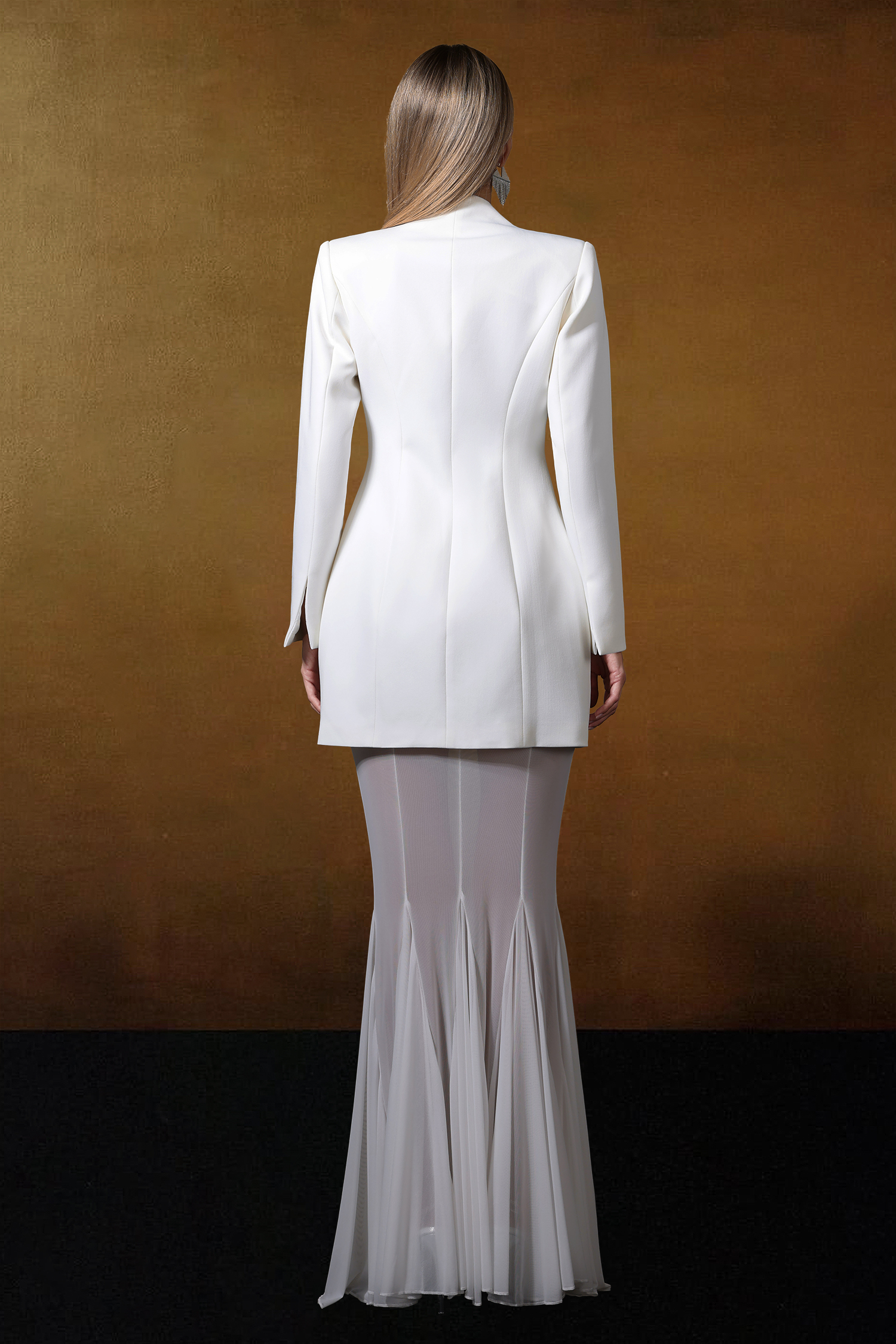 Soloma Collarless Blazer Two Piece Set