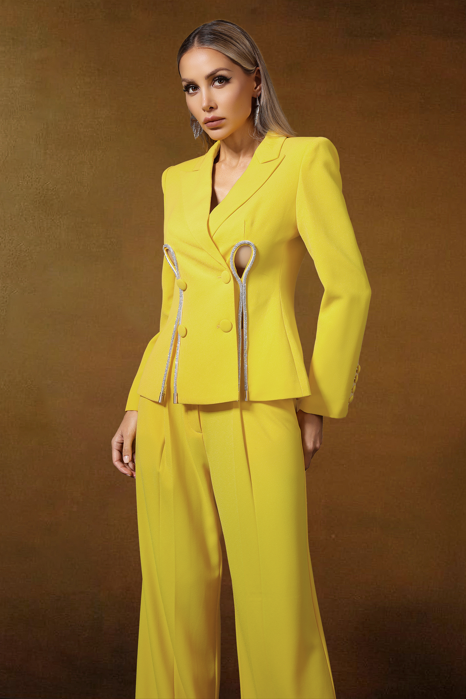 Kuhany Cut Out Blazer Set