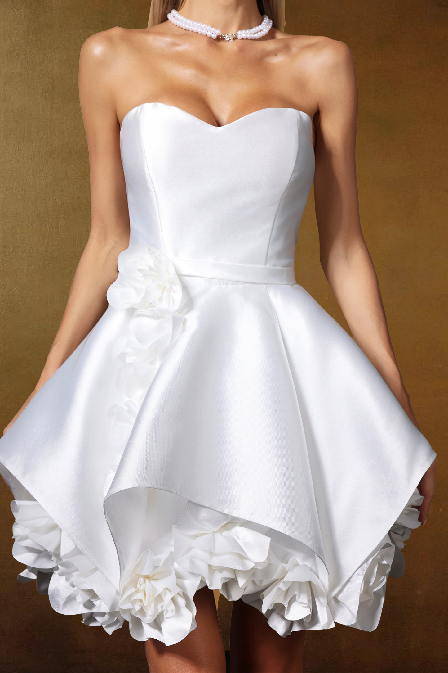 Doma Strapless Floral Mini Dress