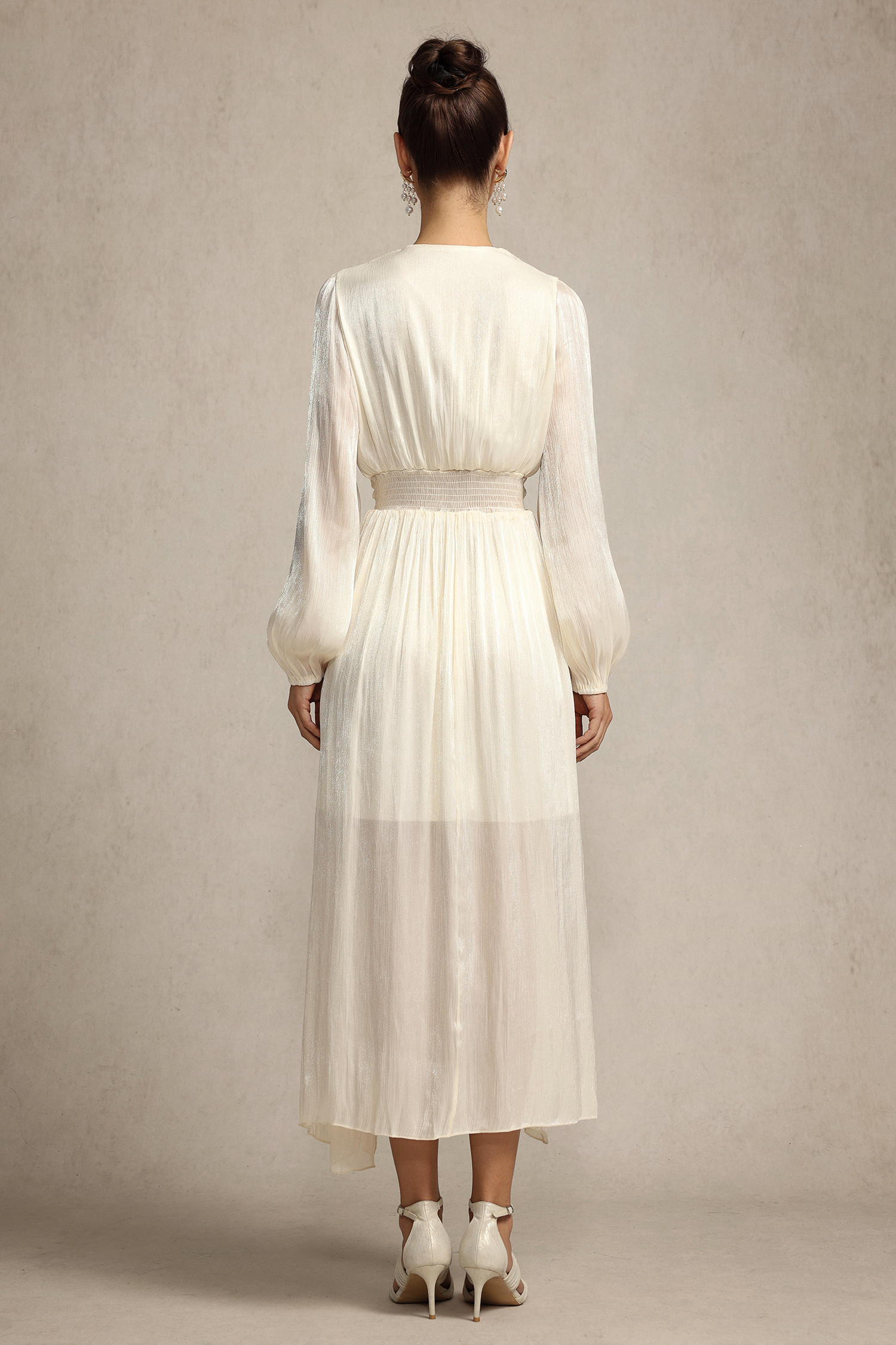 Doma Long Sleeves Folds Maxi Dress