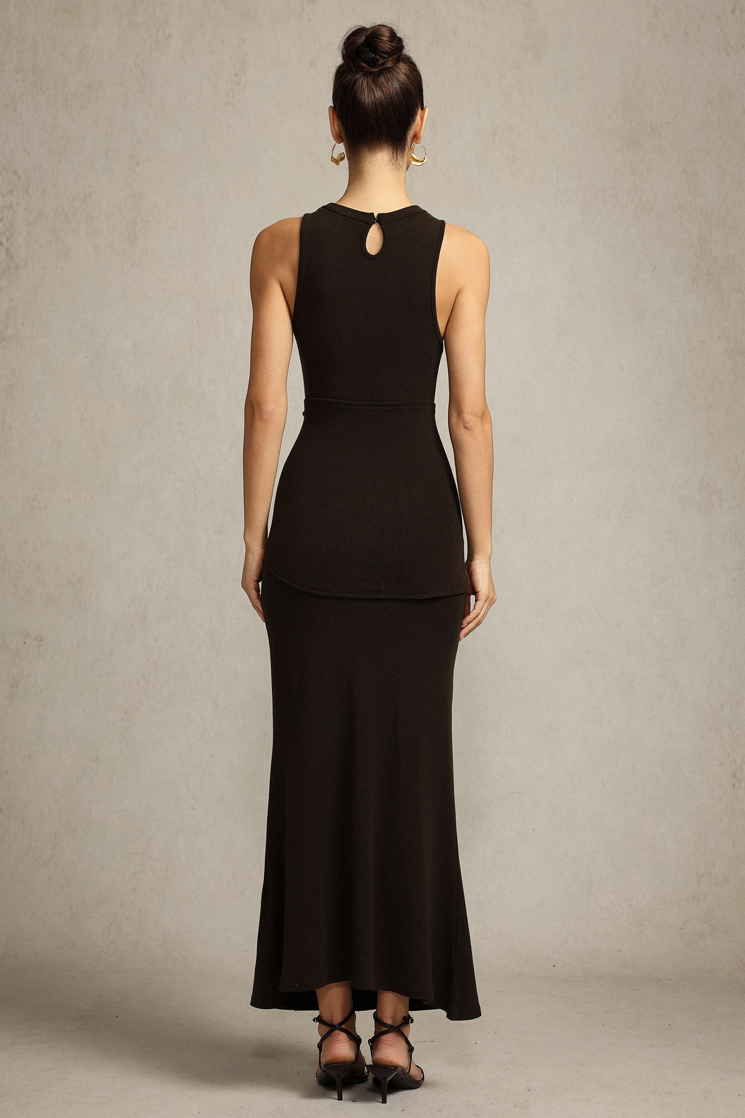 Eleni Sleeveless Folds Maxi Dress