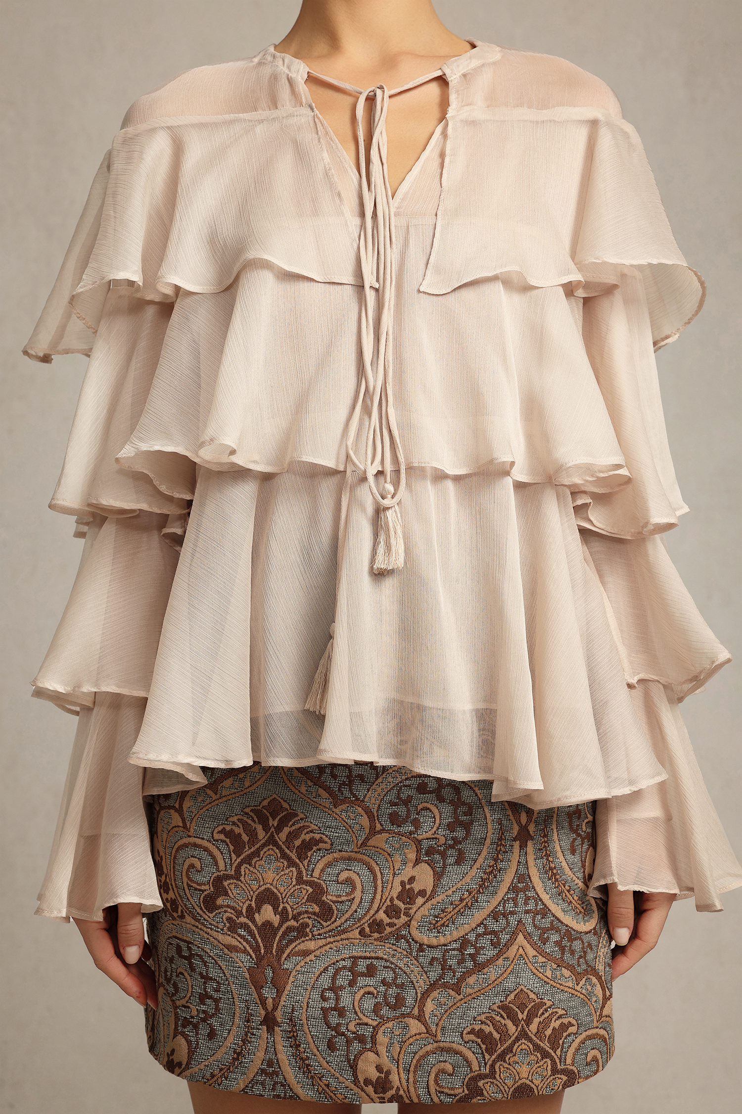 Wanda Long Sleeves Folds Top