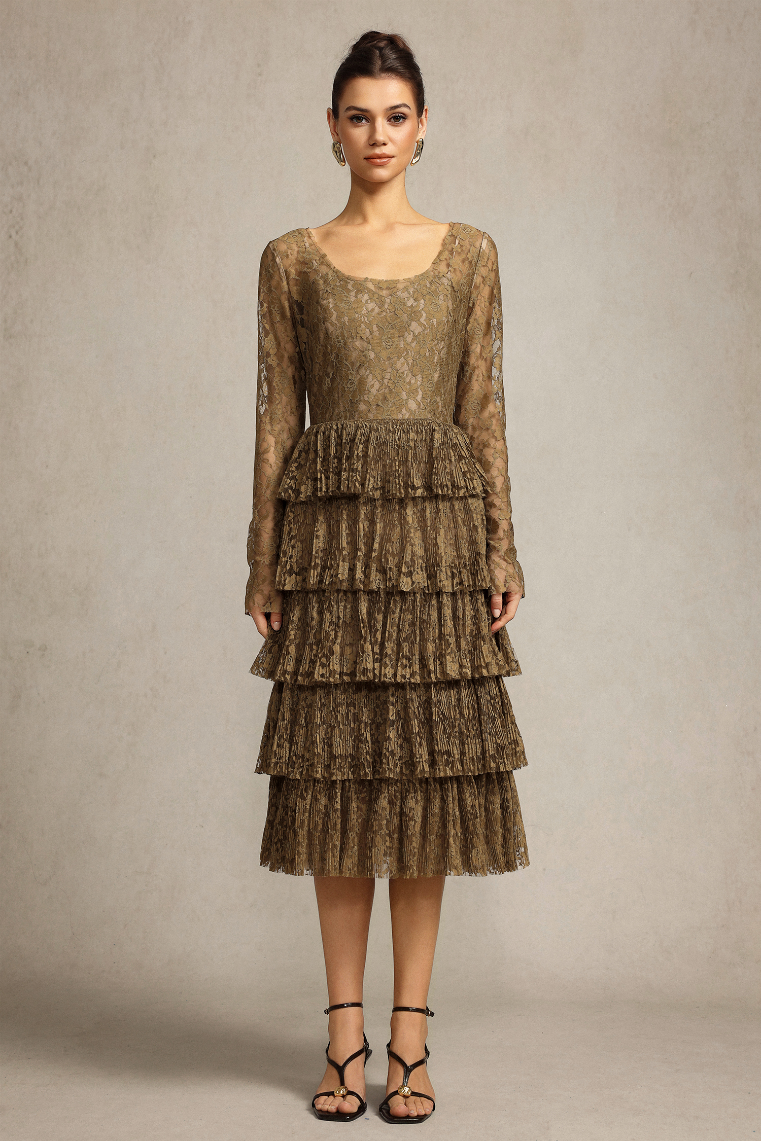 Hella Long Sleeves Lace Maxi Dress