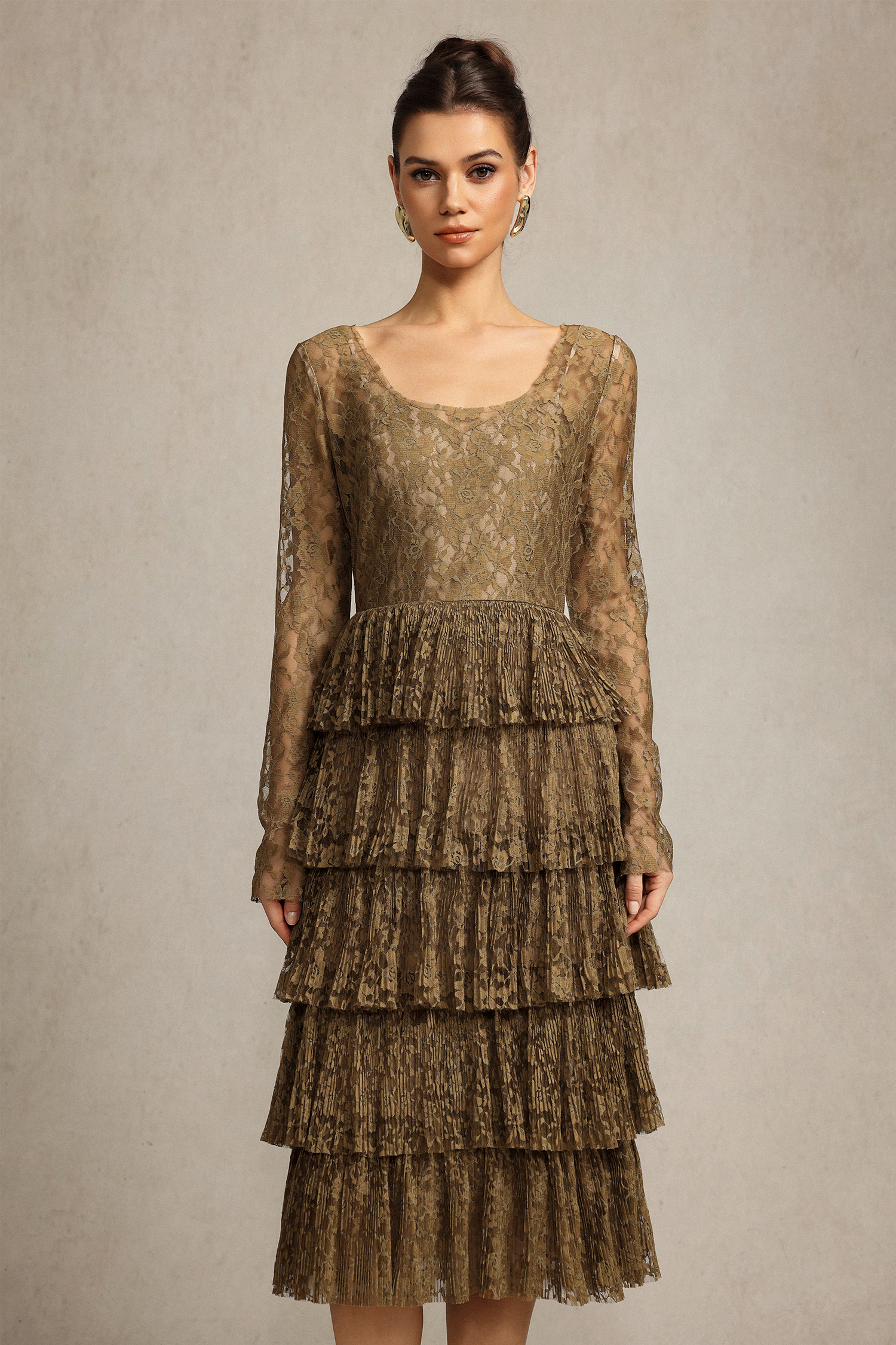 Hella Long Sleeves Lace Maxi Dress