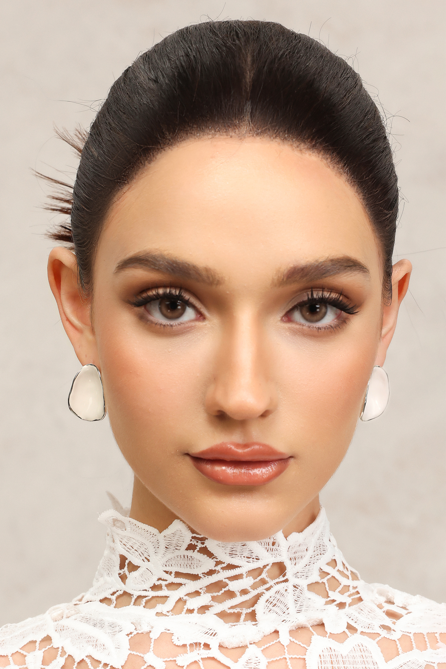 Rania Oval Irregular Metal Earrings