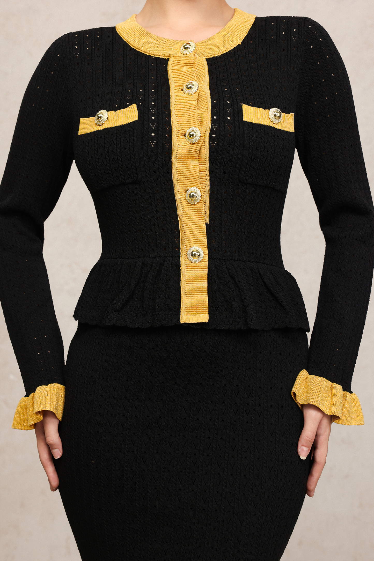 Rumi Round Neck Long Sleeves Fishtail Maxi Dress