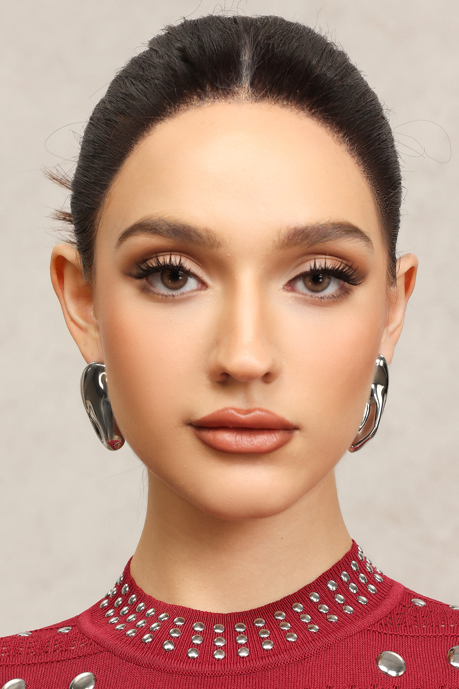 Inya Metal Asymmetric Silver Earrings