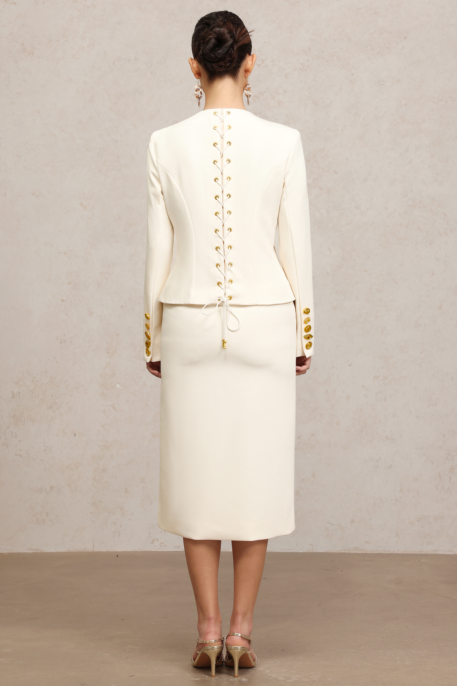 Gwen Round Neck Long Sleeves Top And Skirt Two-Piece Set