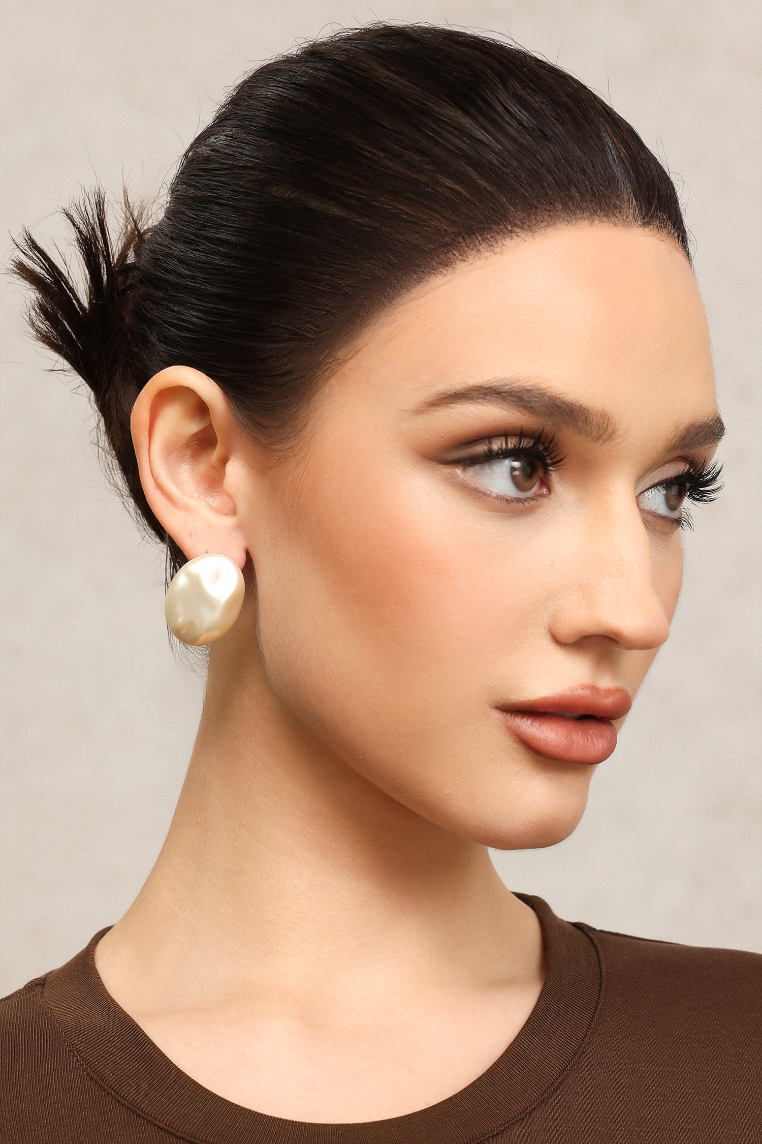 Rui Oval Hemispherical Irregular Earrings