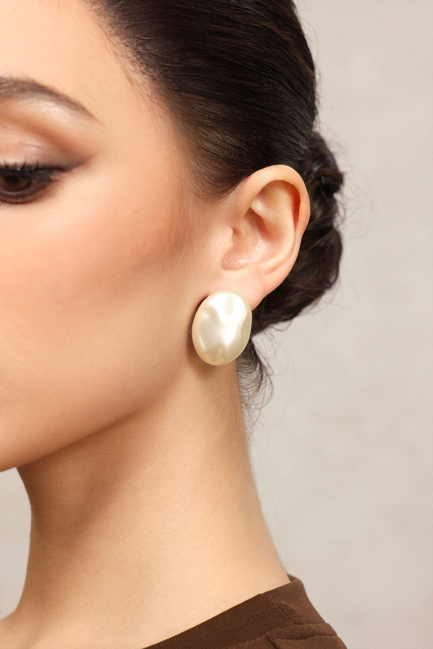 Rui Oval Hemispherical Irregular Earrings