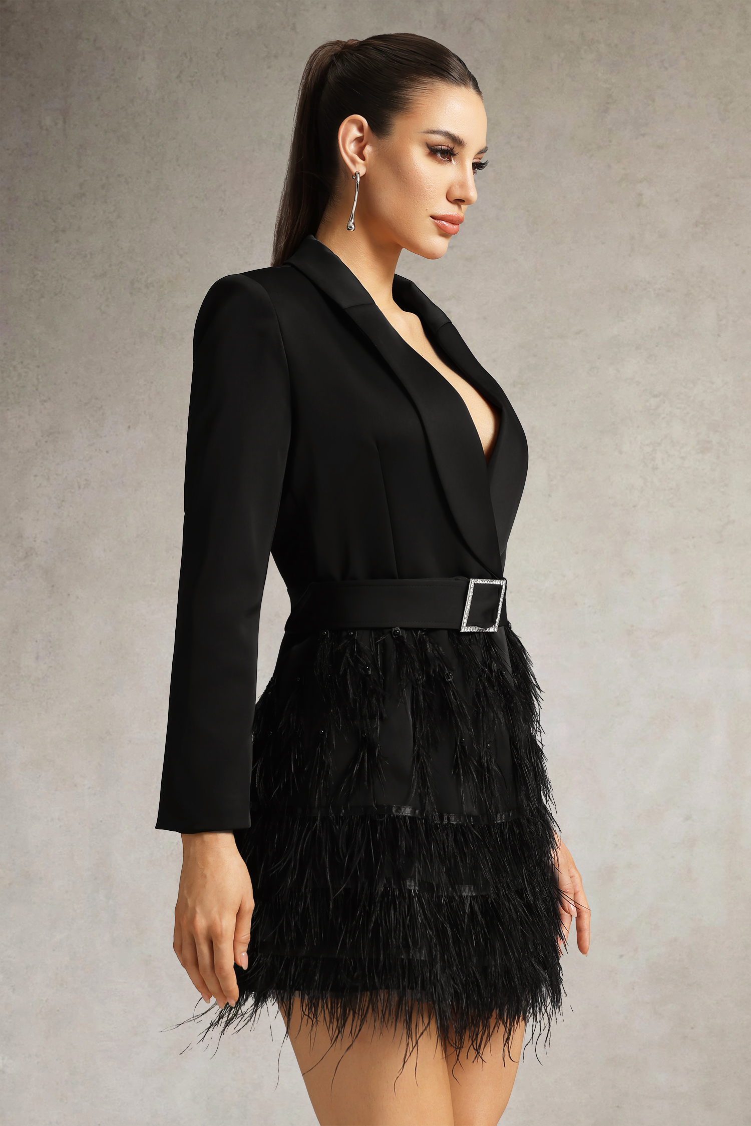 Gemma Feather Blazer Mini Dress