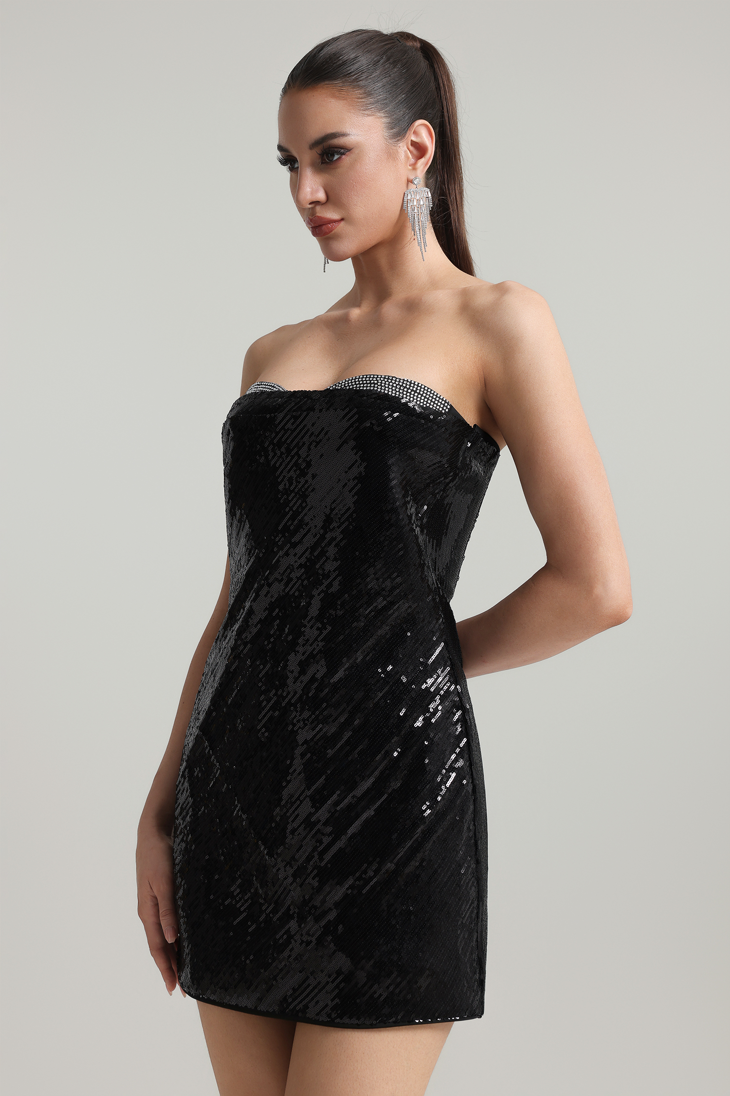 Vakana Strapless Sequin Mini Dress