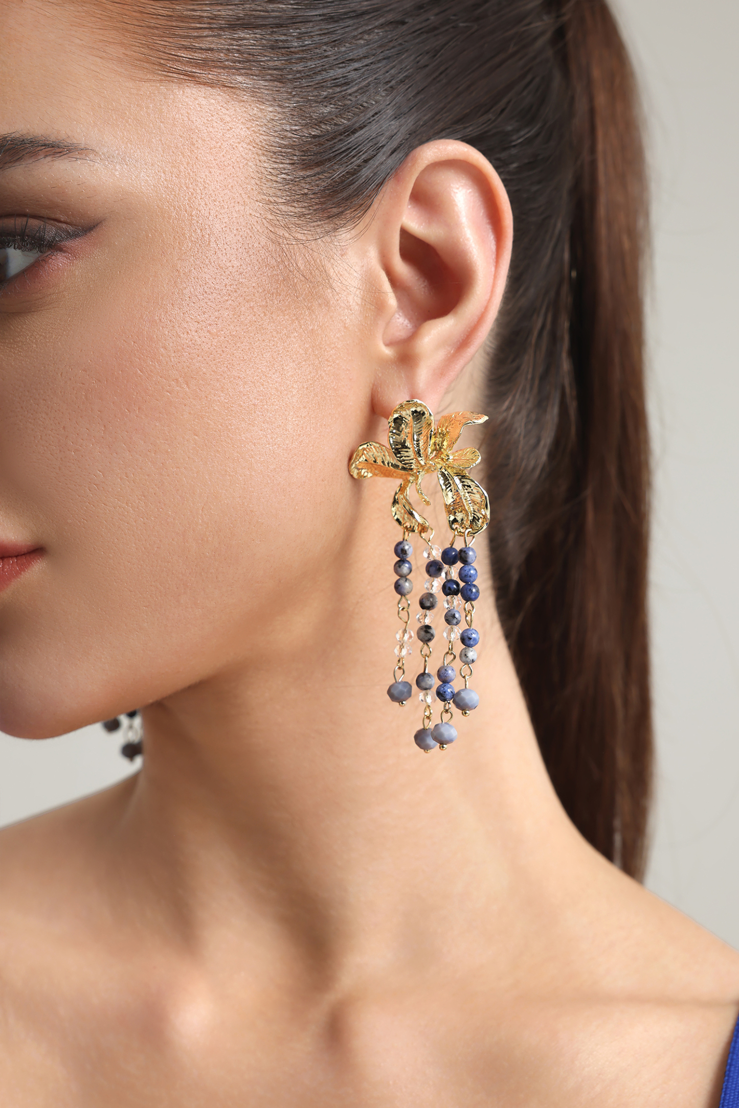 Eamon Flower   Bead Stringing Tassels Earrings